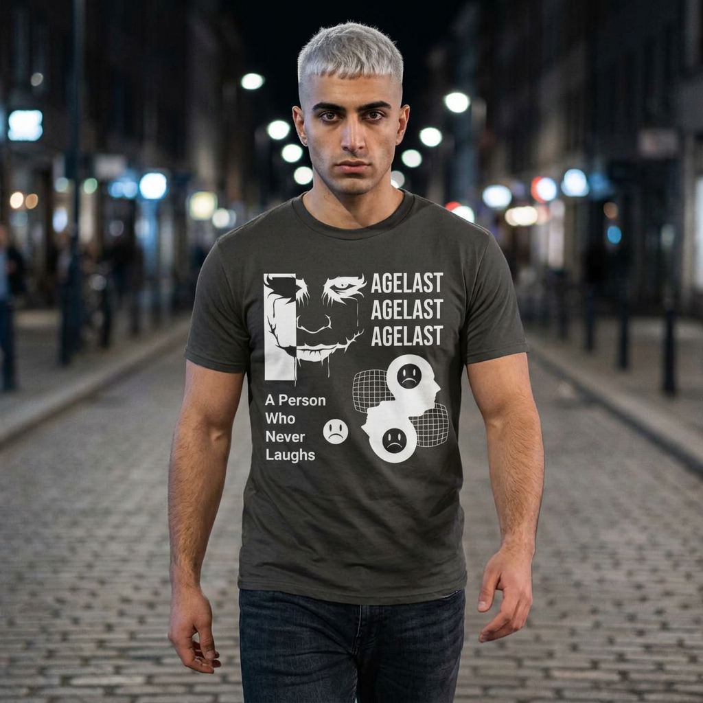 Graphic Tee - 'A Person Who Never Laughs' - Men's Fashion