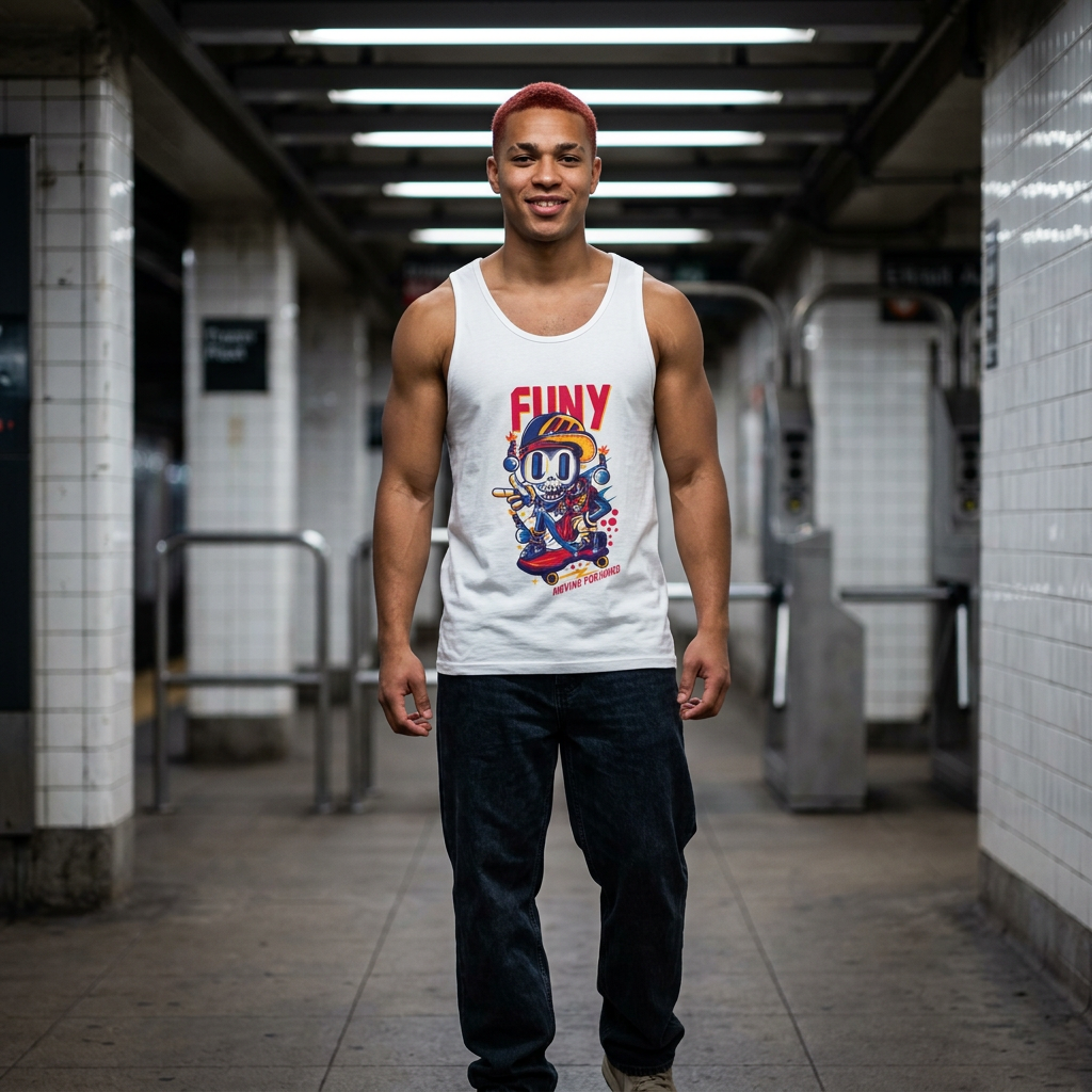 Skater Tank Top - Funny Graphic Unisex Jersey Tank for Skateboarders