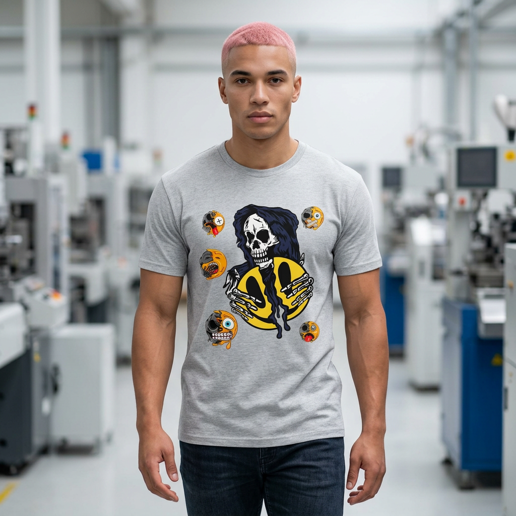 Happy Face Dead T-Shirt — Retro Smiley Skull Graphic Tee