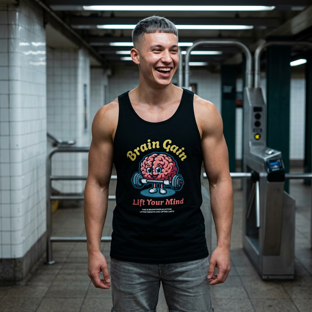 Brain Gain Tank Top — Lift Your Mind Gym Tank for Fitness Enthusiasts