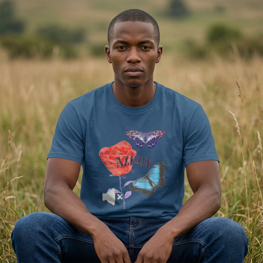 Butterfly Rose Tee — AZBOY44 Floral Graphic T-Shirt