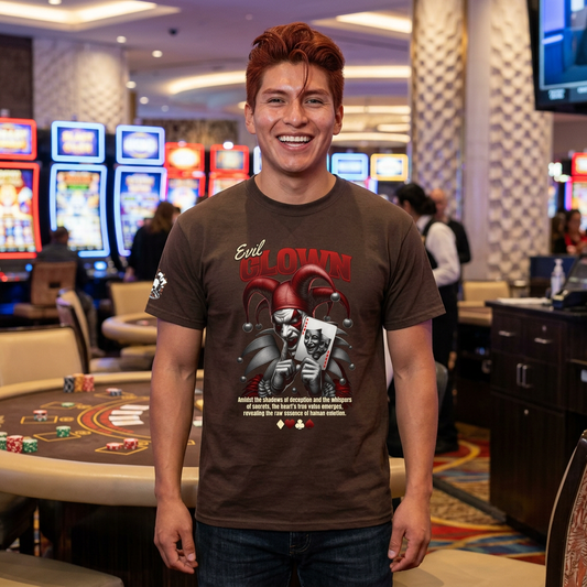 Evil Clown Joker Skull Playing Card T‑Shirt