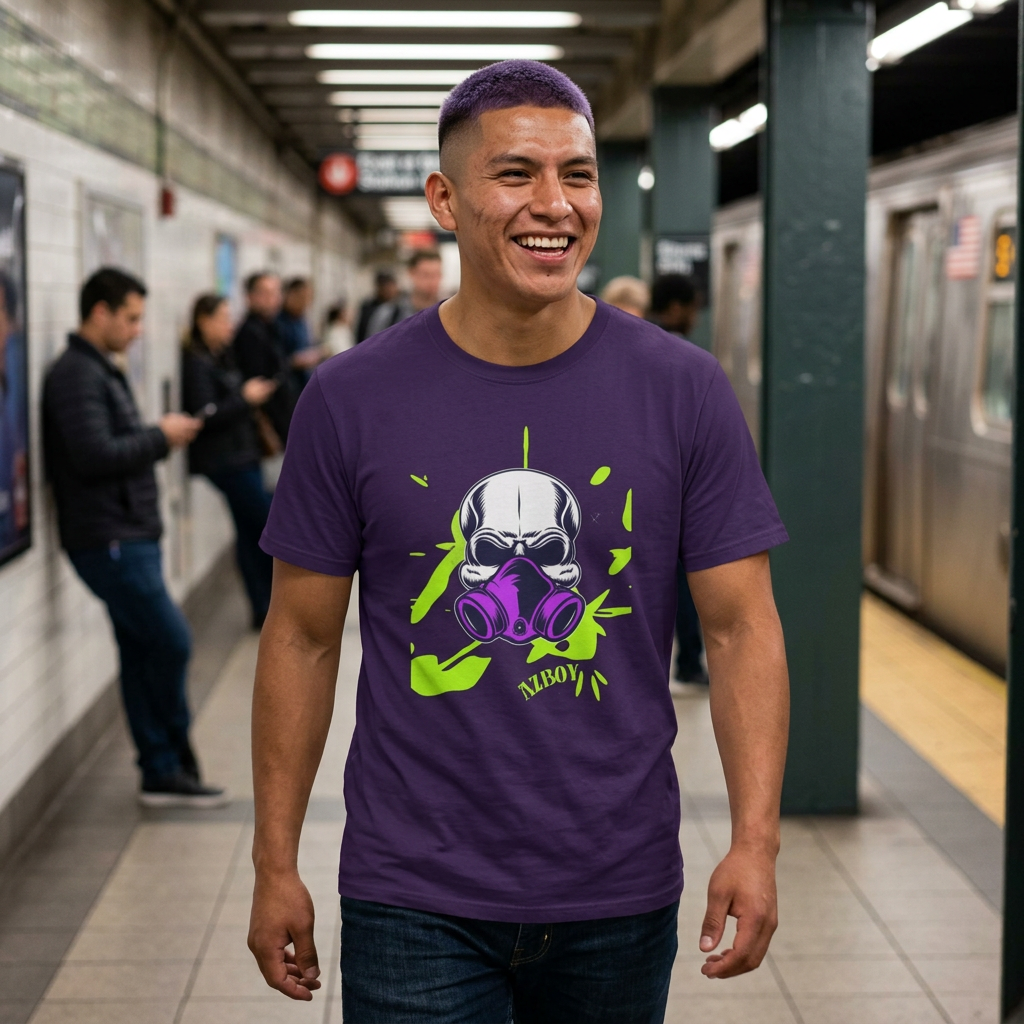 AZBOY44 gas mask Skeleton skull(Softstyle T-Shirt)