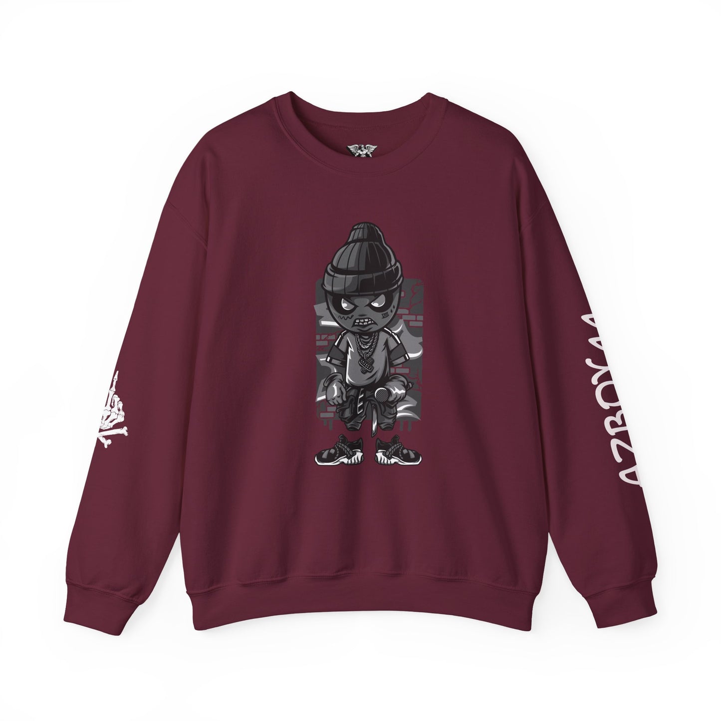 Edgy Graphic Crewneck Sweatshirt - Stylish Streetwear for Casual Look