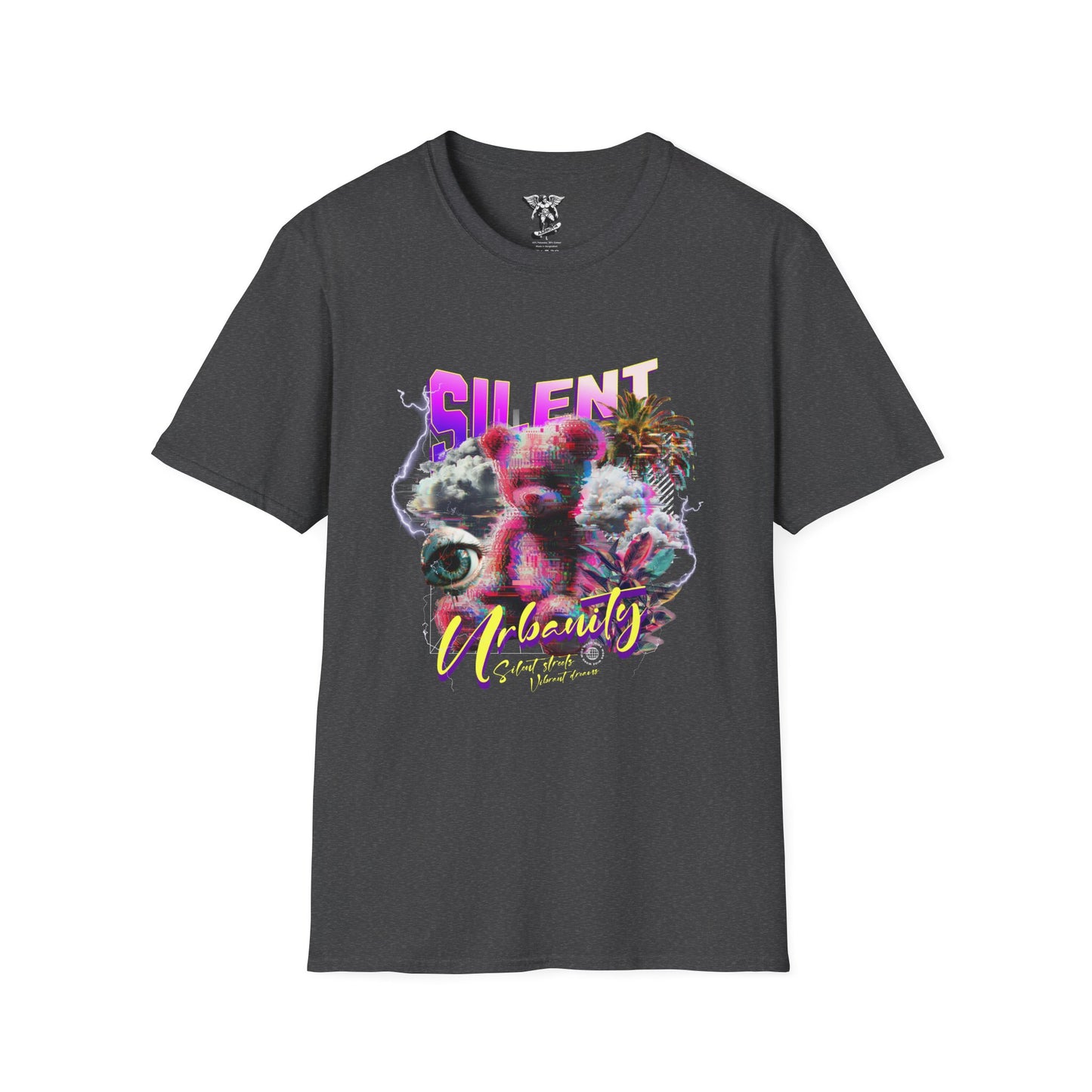 Neon Vintage 'Silent Beauty' Cat T-Shirt — Retro Neon Cat Face Tee