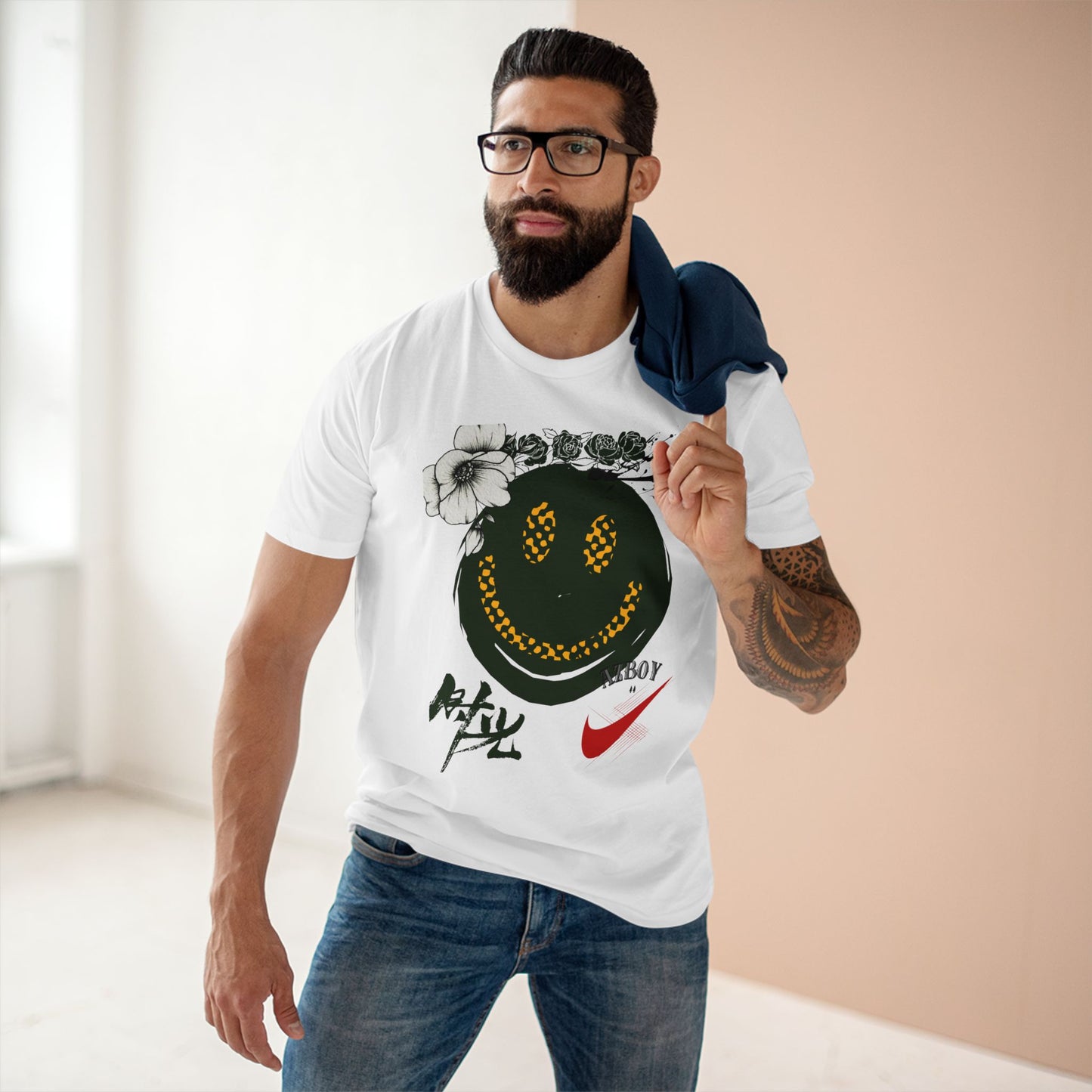 Smiley Graphic Adult Staple Tee — Trendy Streetwear Casual Shirt