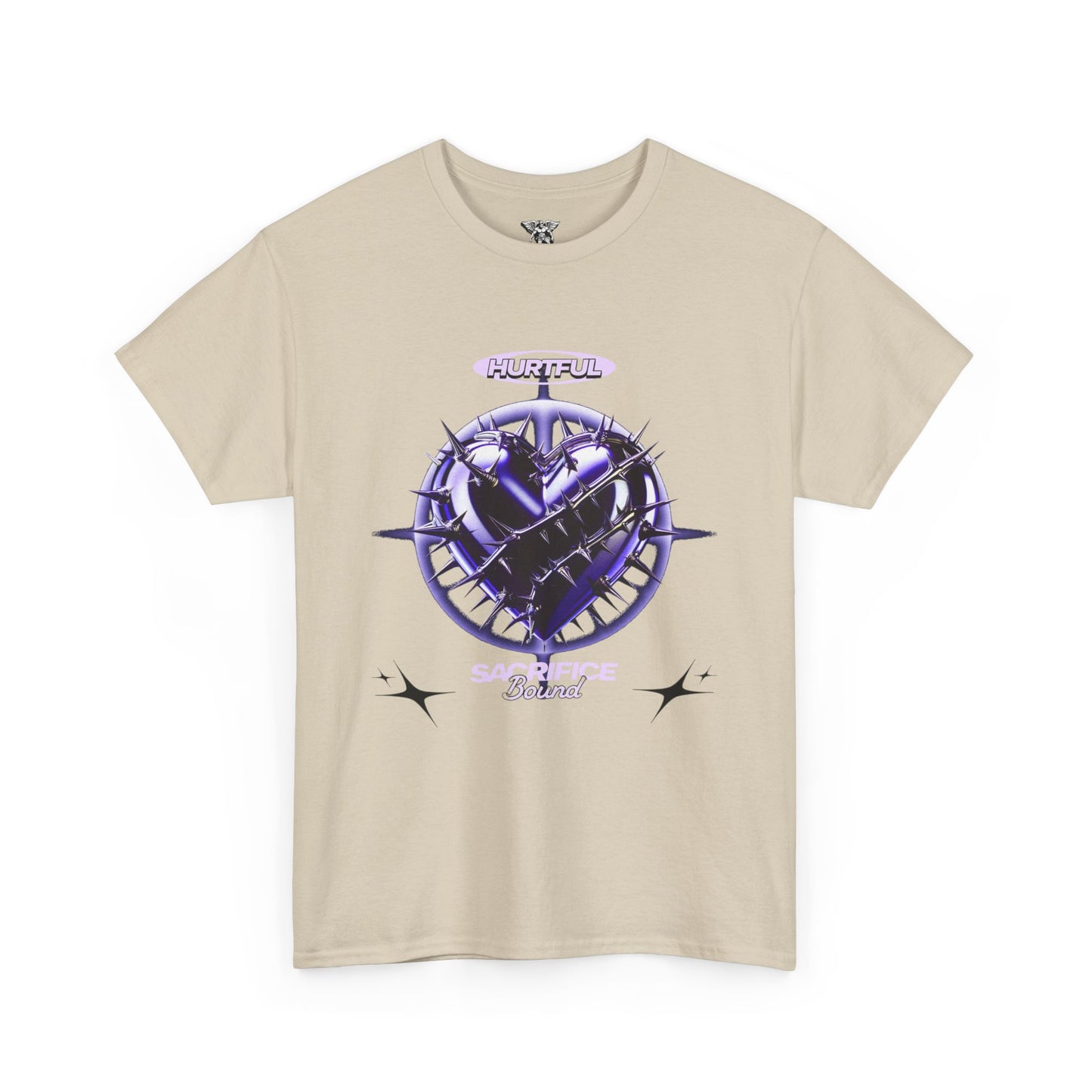 Loyal To The End Purple Barbed Heart Compass Graphic Tee