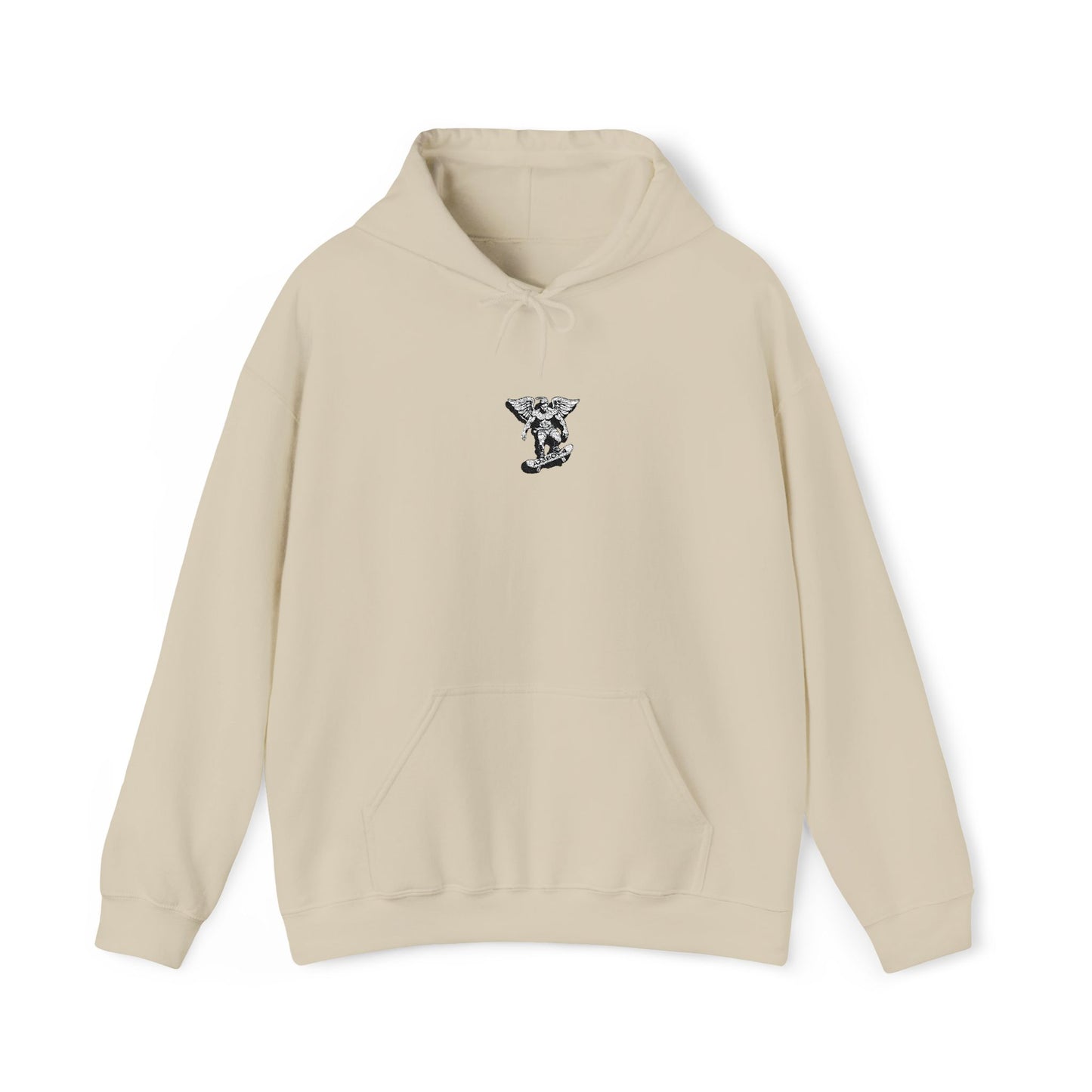 Floral Deer Chest Hoodie — Minimal Botanical Buck Graphic Sweatshirt