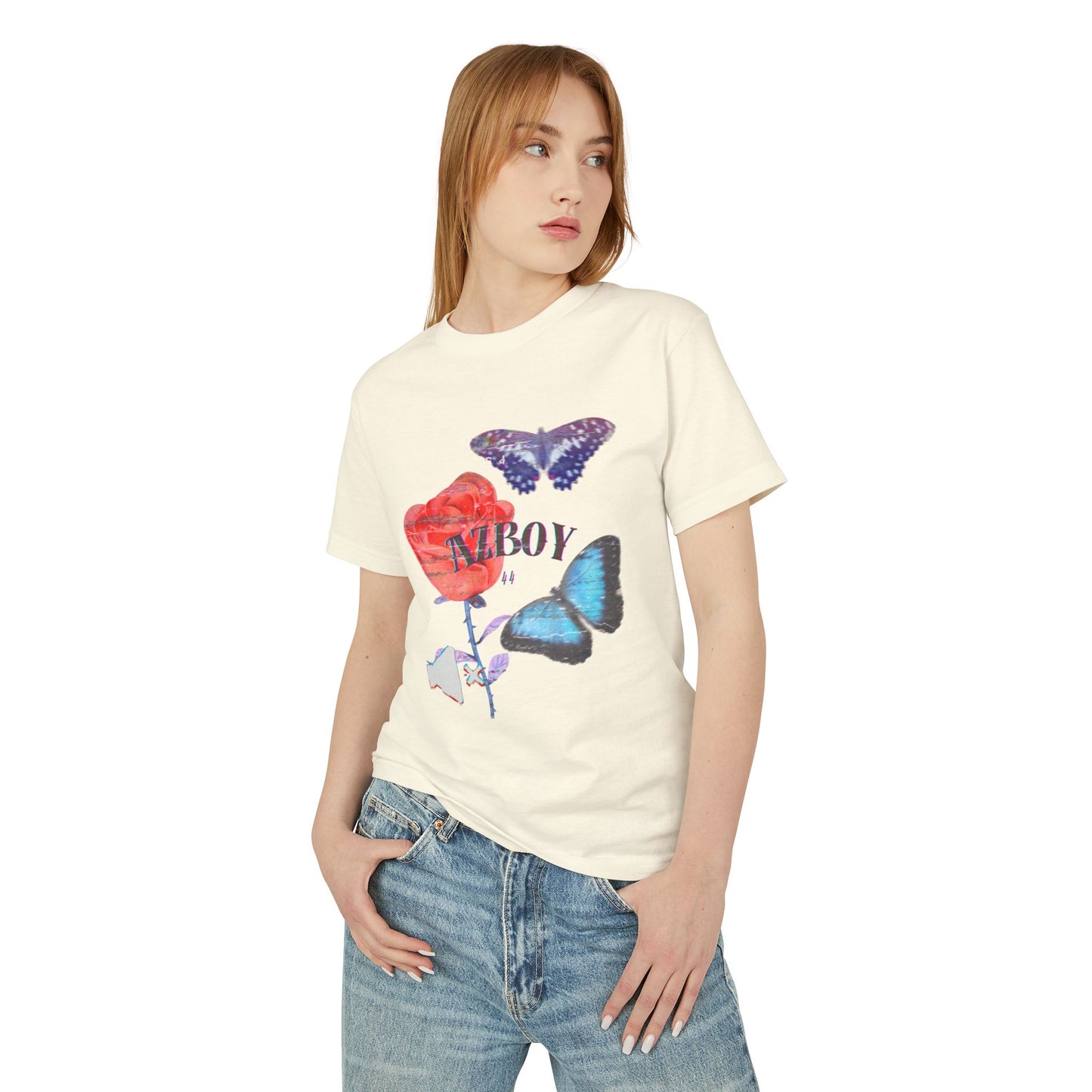 Butterfly Rose Tee — AZBOY44 Floral Graphic T-Shirt