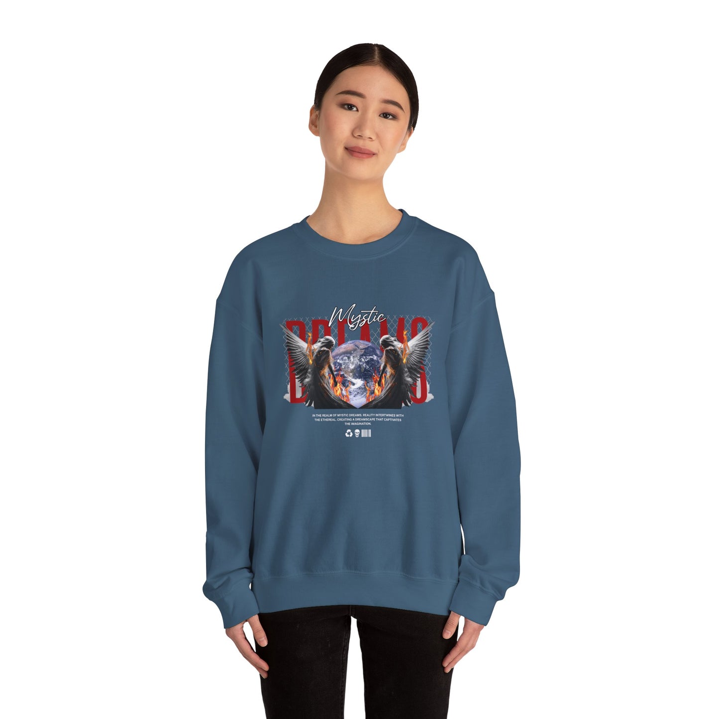 Mystic Eagles Crewneck Sweatshirt, Cozy Unisex Pullover, Gift for Nature Lovers, Fall Fashion, Casual Streetwear, Spiritual Art