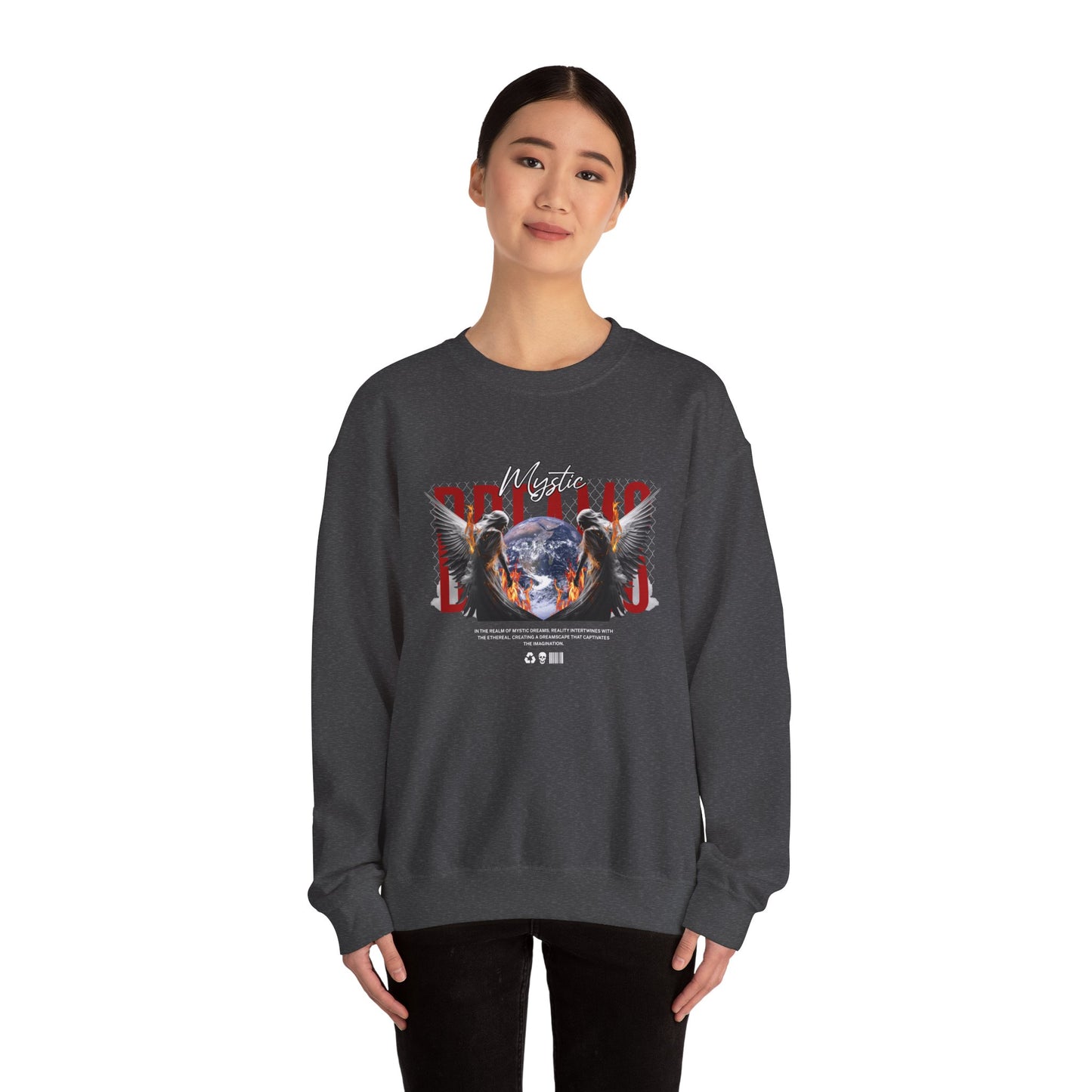 Mystic Eagles Crewneck Sweatshirt, Cozy Unisex Pullover, Gift for Nature Lovers, Fall Fashion, Casual Streetwear, Spiritual Art
