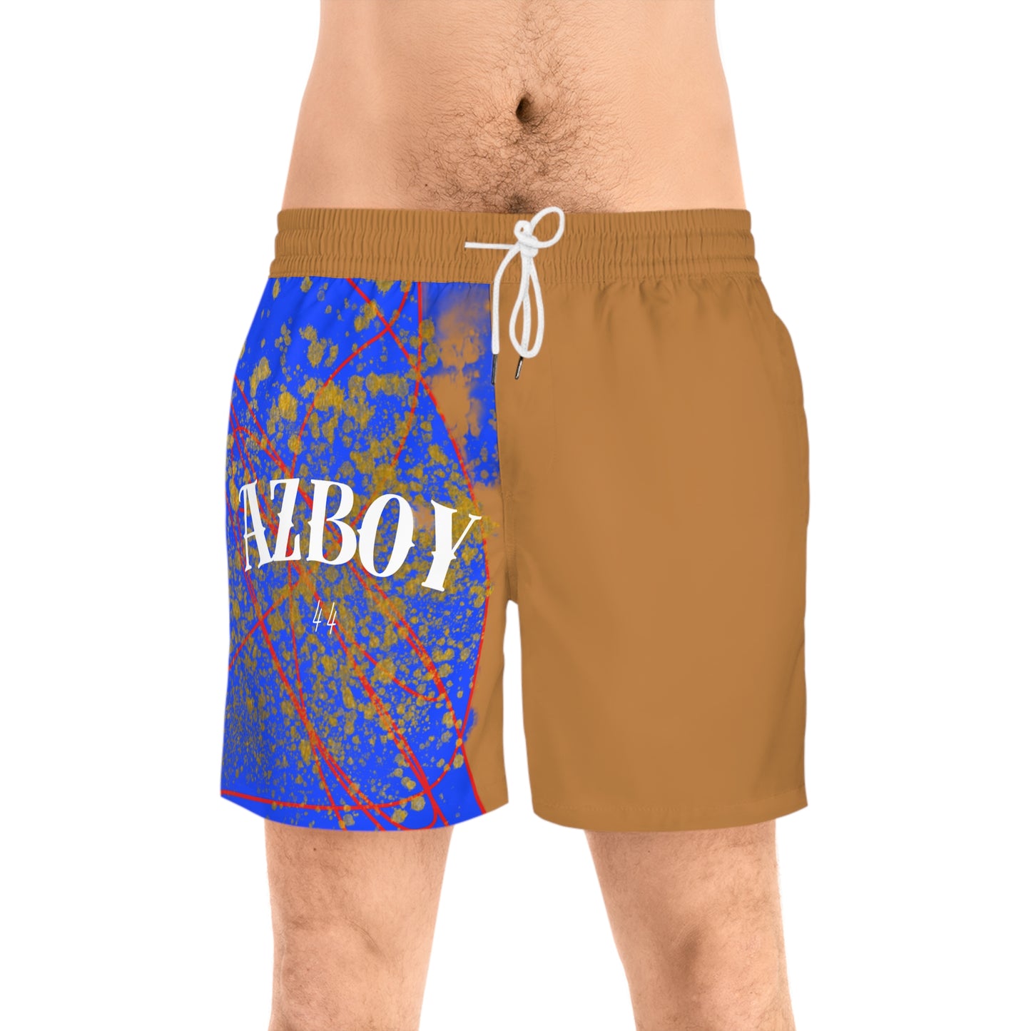 AZBOY44 (Men's Mid-Length Swim Shorts)(AOP)