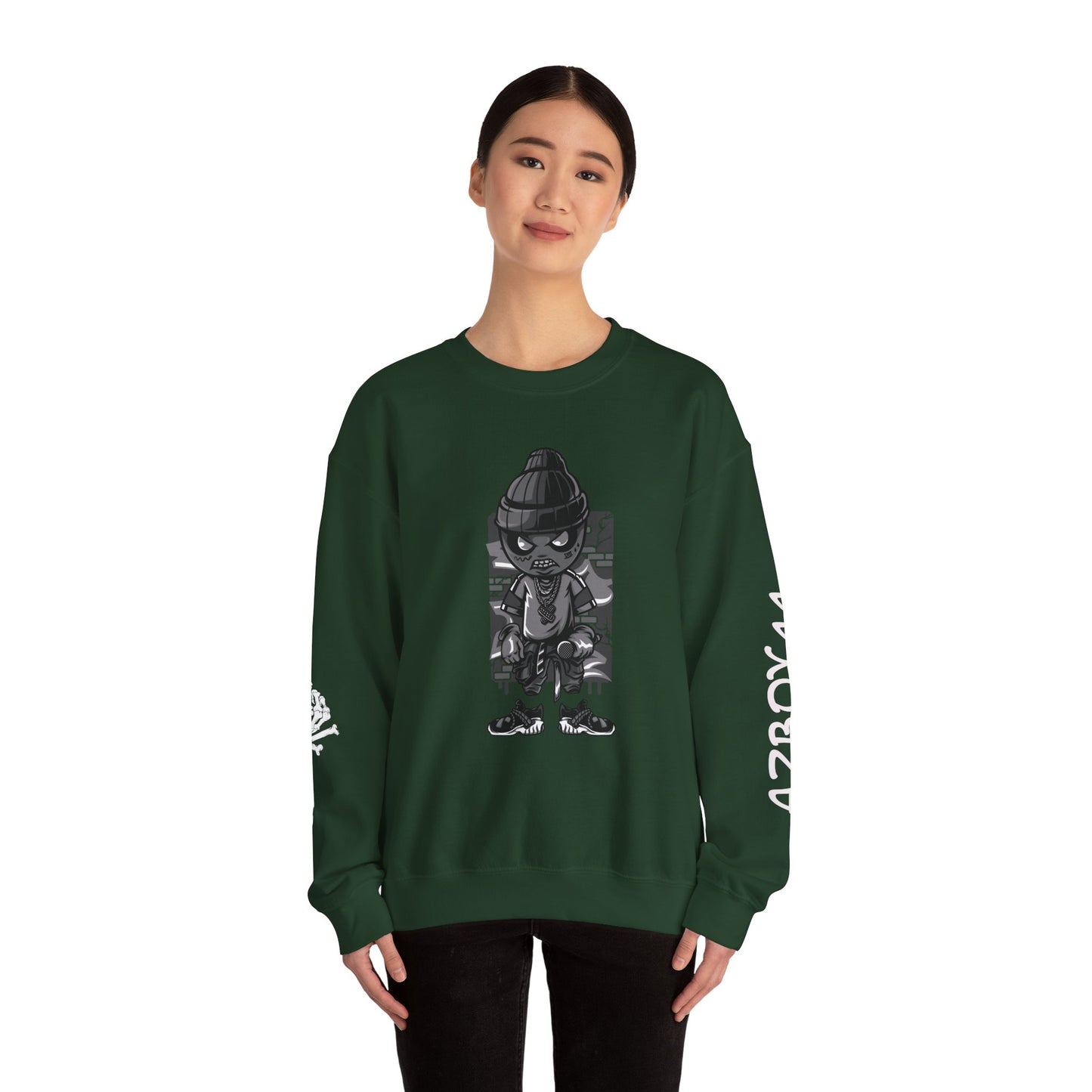 Edgy Graphic Crewneck Sweatshirt - Stylish Streetwear for Casual Look