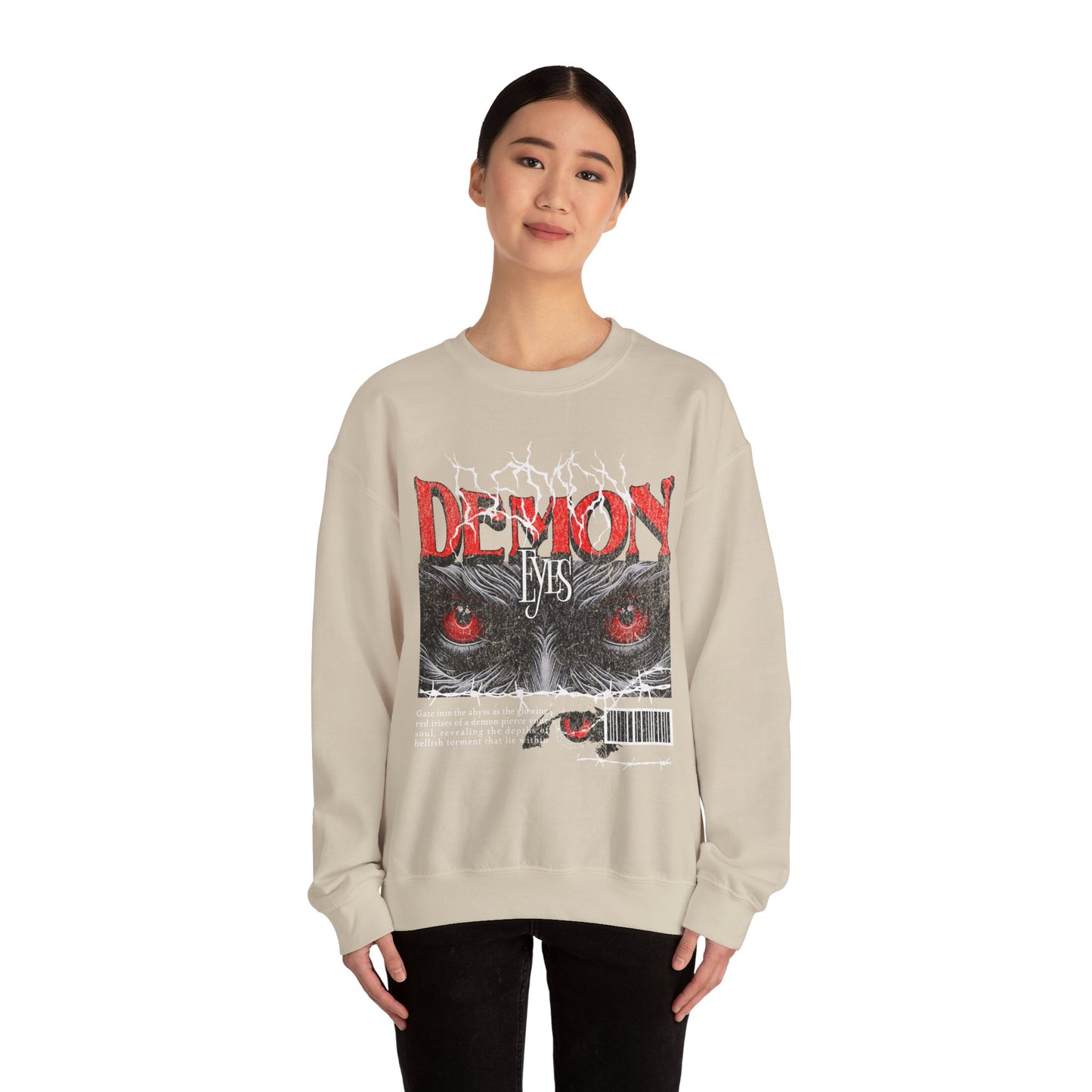 Demon Eyes Crewneck Sweatshirt - Cozy Halloween Apparel
