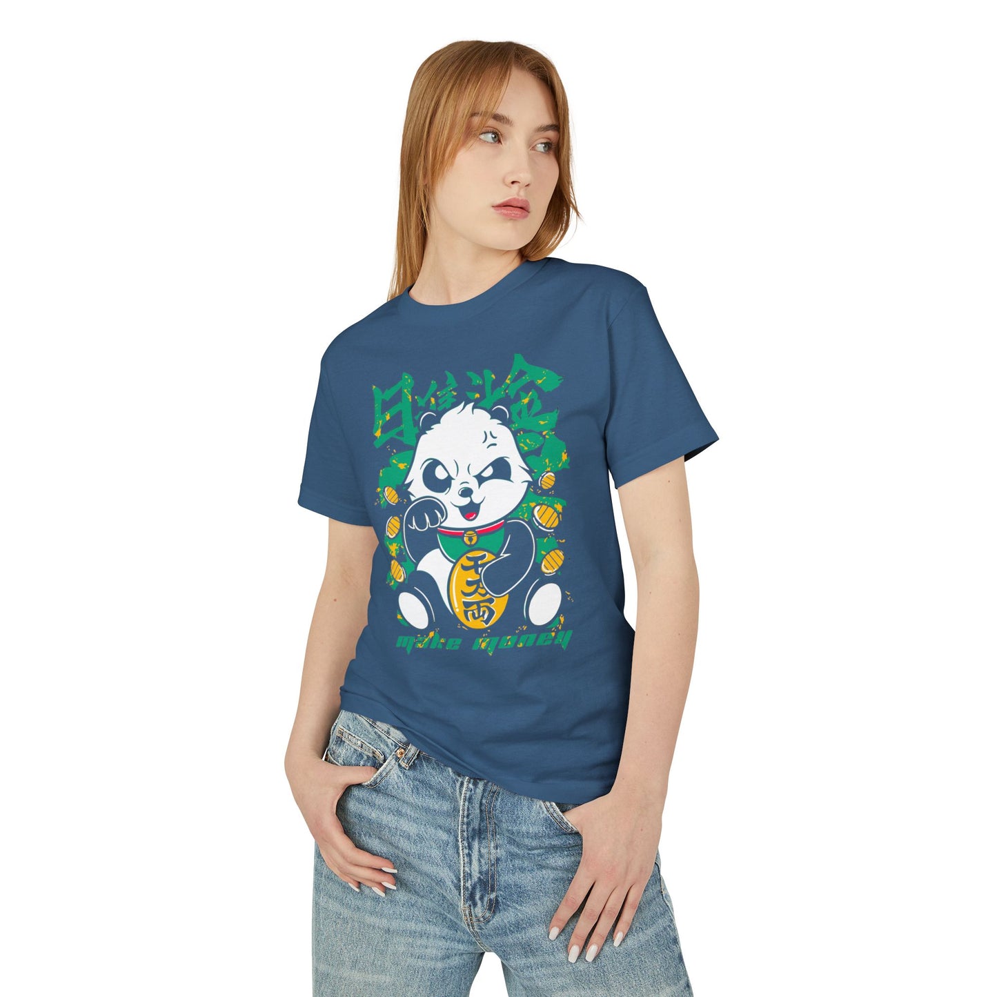 Panda Vibes Heavyweight Cotton Tee — Cute Panda Graphic T-Shirt for Animal Lovers