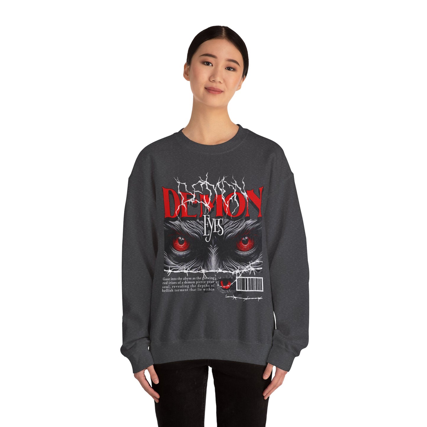 Demon Eyes Crewneck Sweatshirt - Cozy Halloween Apparel
