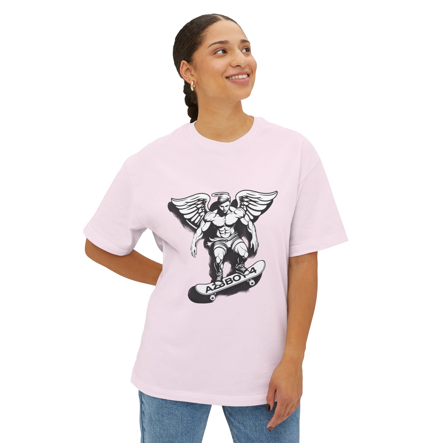 Oversized Skateboard Angel Tee - Streetwear Fashion