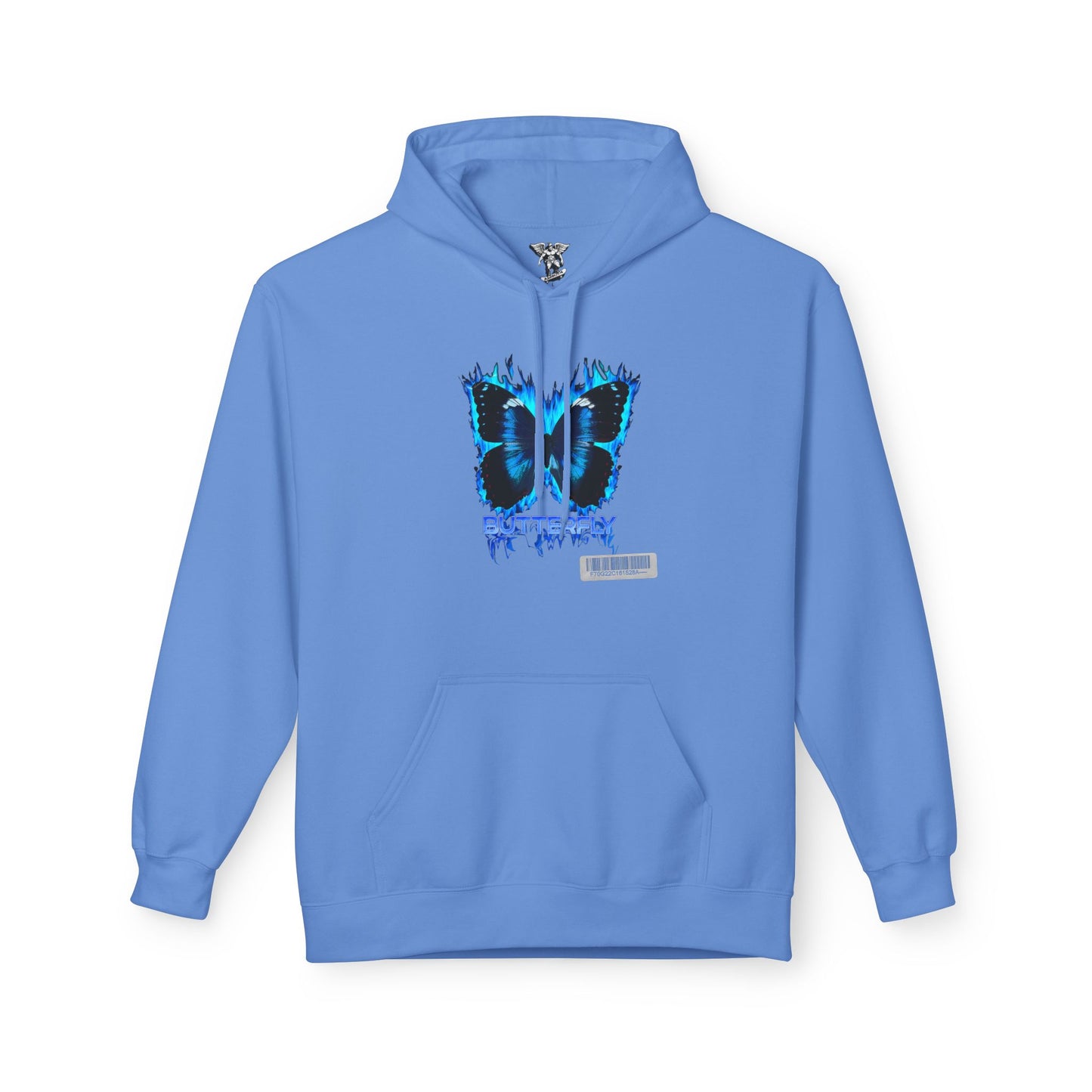Butterfly Blue Artsy Fleece Hoodie — Artistic Butterfly Design