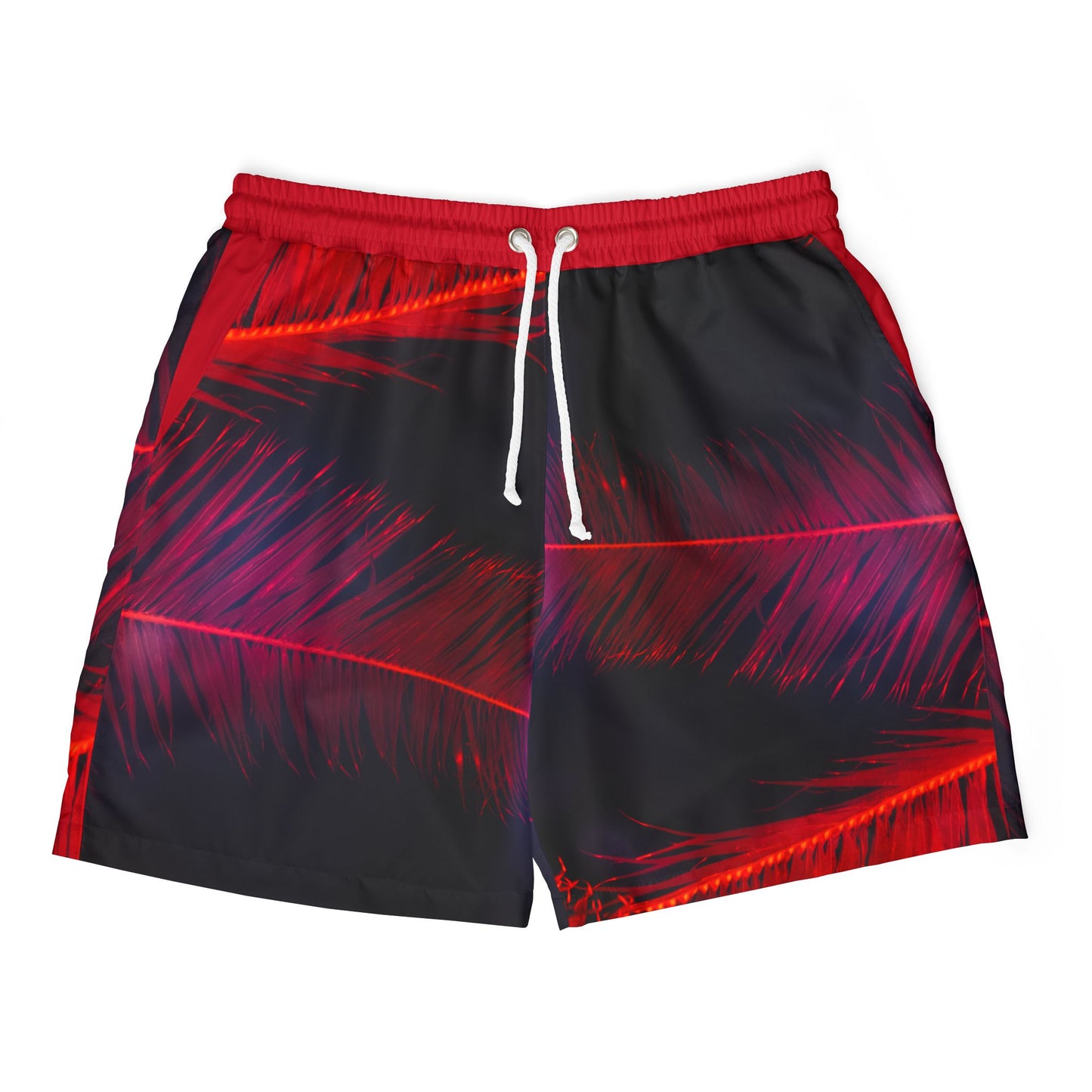 Vibrant Palm Print Unisex Swim Shorts, Perfect for Summer Beach Days, Pool Parties, Cute Vacation Outfit, Swimwear Gift for Him and Her