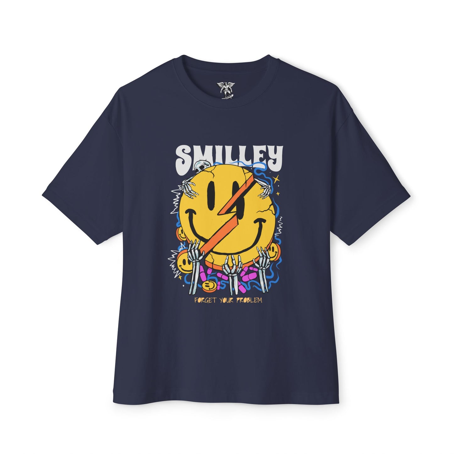 Smiley Graphic Oversized Tee — Casual Streetwear Unisex T-Shirt
