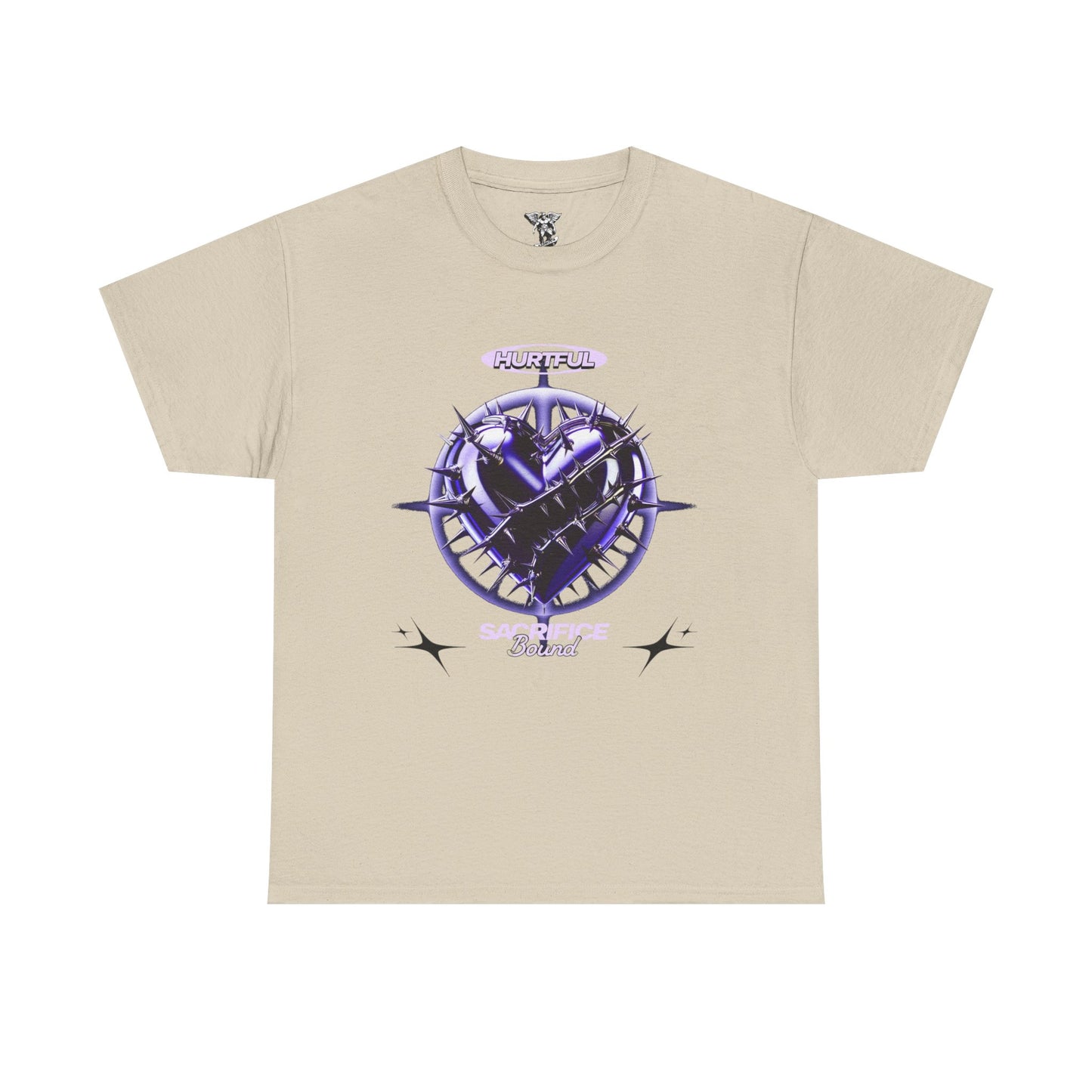 Loyal To The End Purple Barbed Heart Compass Graphic Tee
