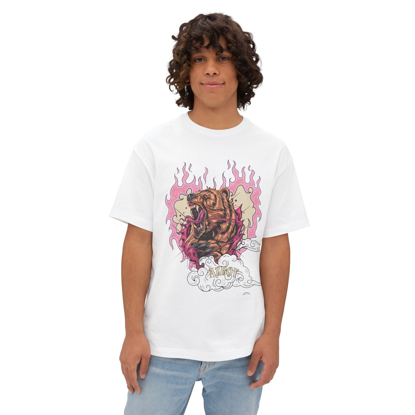 AZBOY44 Heart Bear Oversized Tee