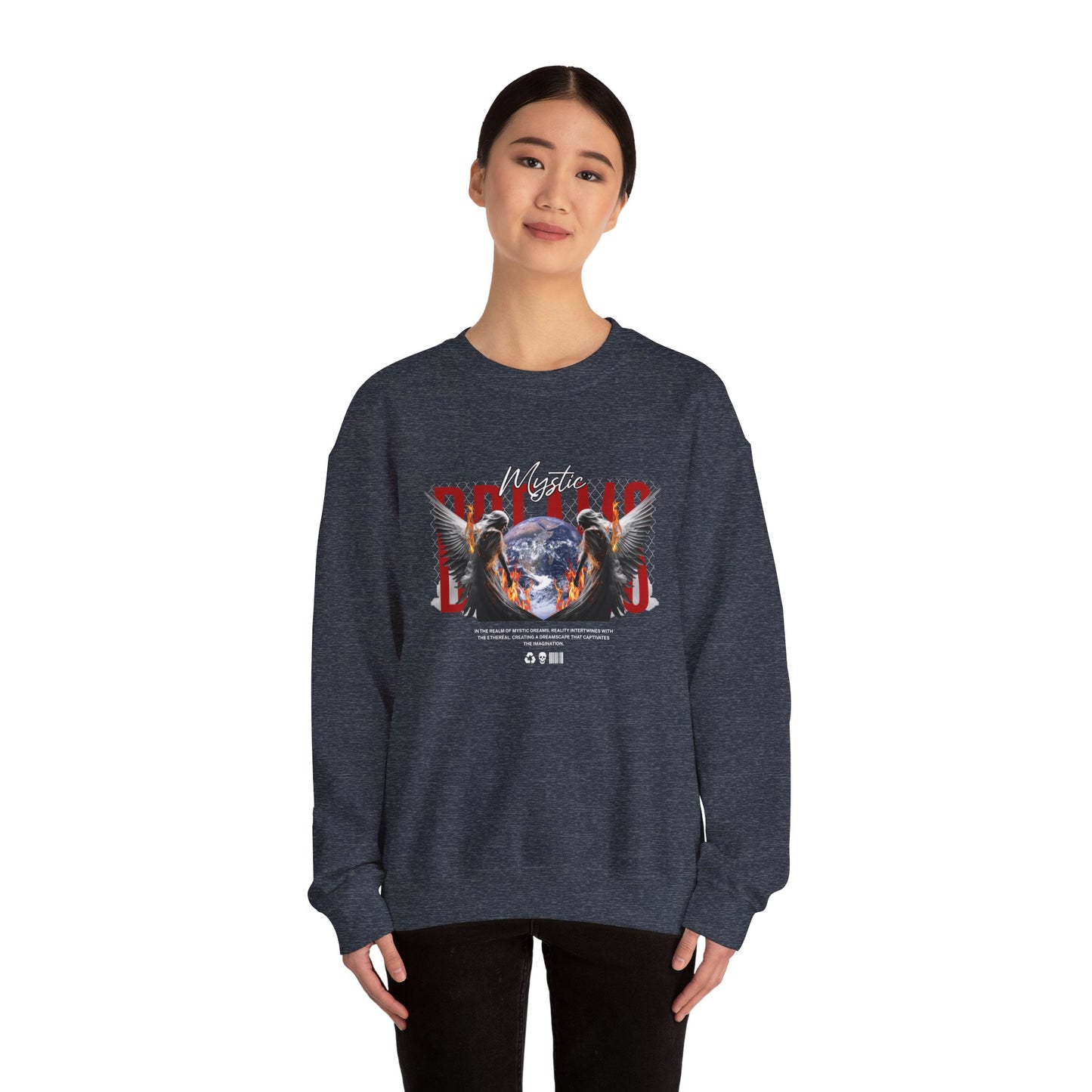 Mystic Eagles Crewneck Sweatshirt, Cozy Unisex Pullover, Gift for Nature Lovers, Fall Fashion, Casual Streetwear, Spiritual Art