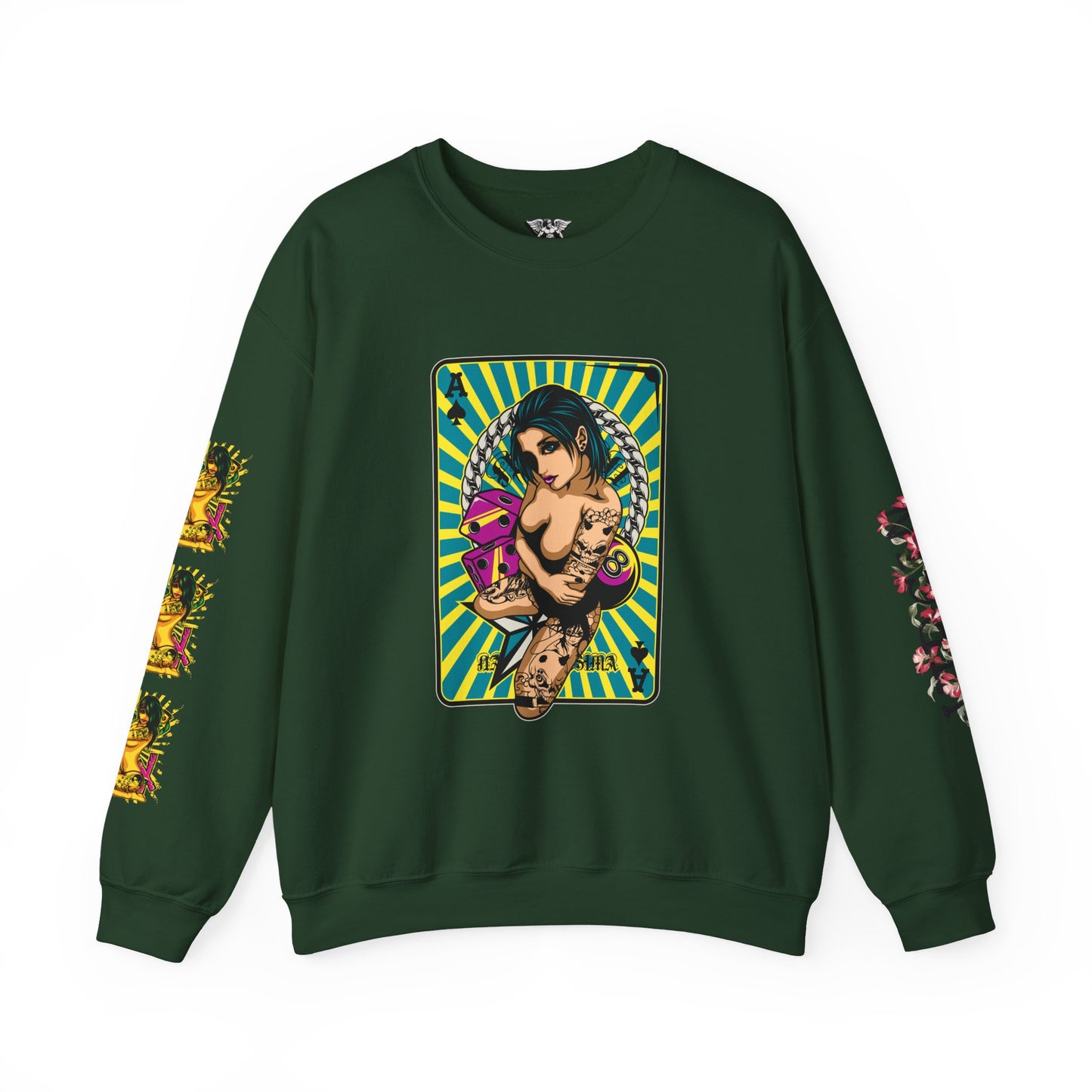 Vintage Tattoo Art Crewneck Sweatshirt - Retro Graphic Design for Art Lovers