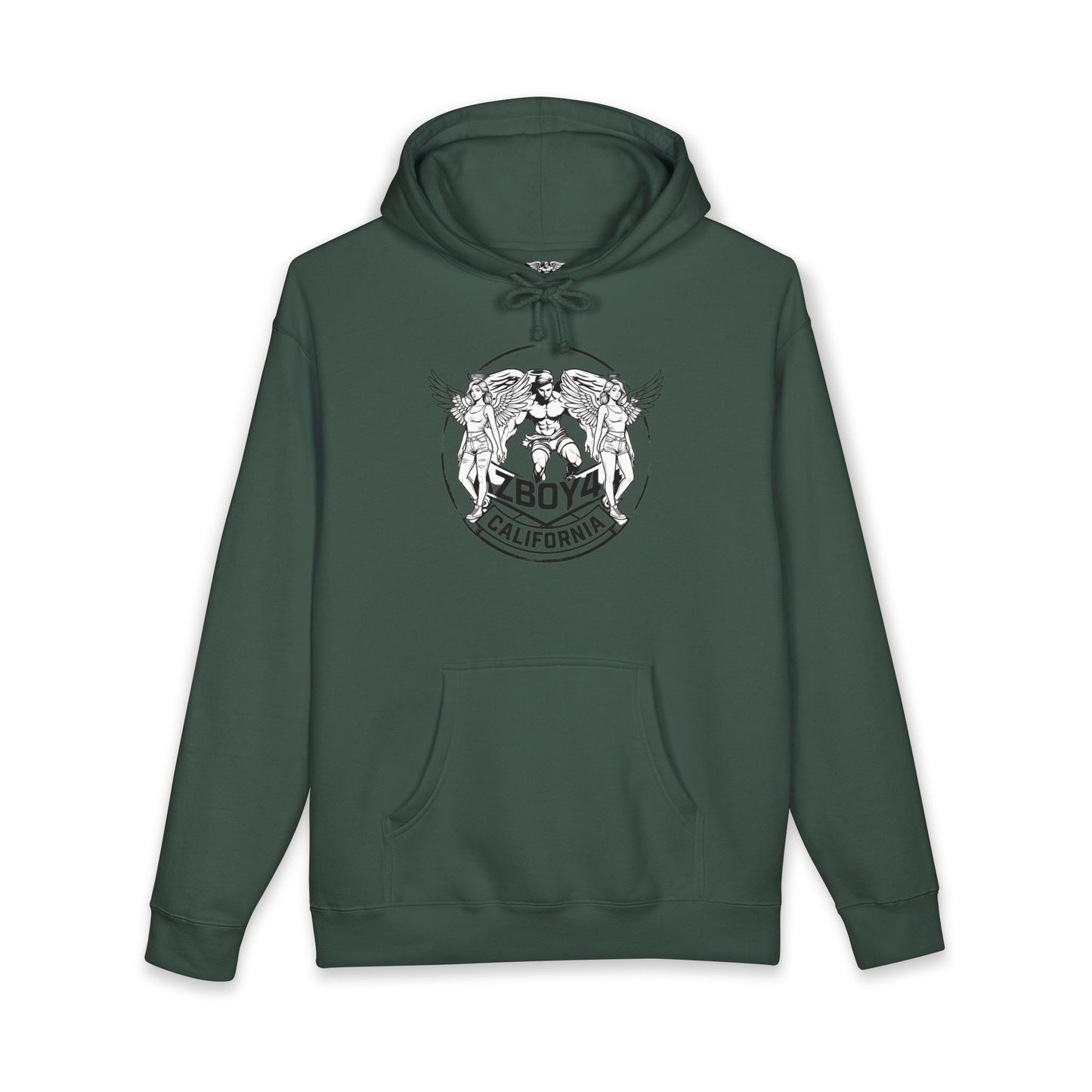 California Zboy Graphic Hoodie — Vintage Angel Skull Logo Sweatshirt