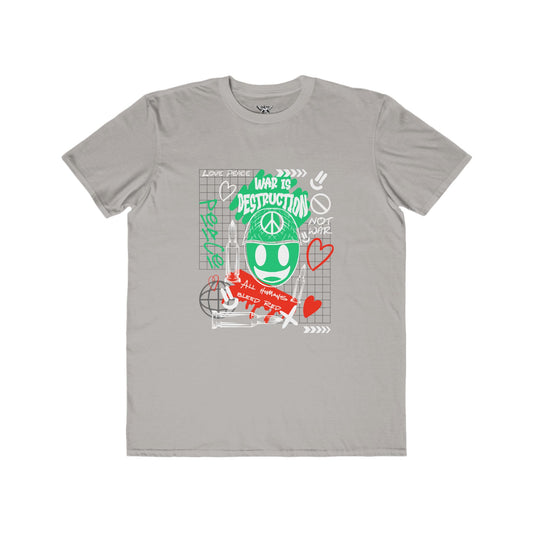 Men's Graphic Tee - Peace & Love Design, Summer Fashion
