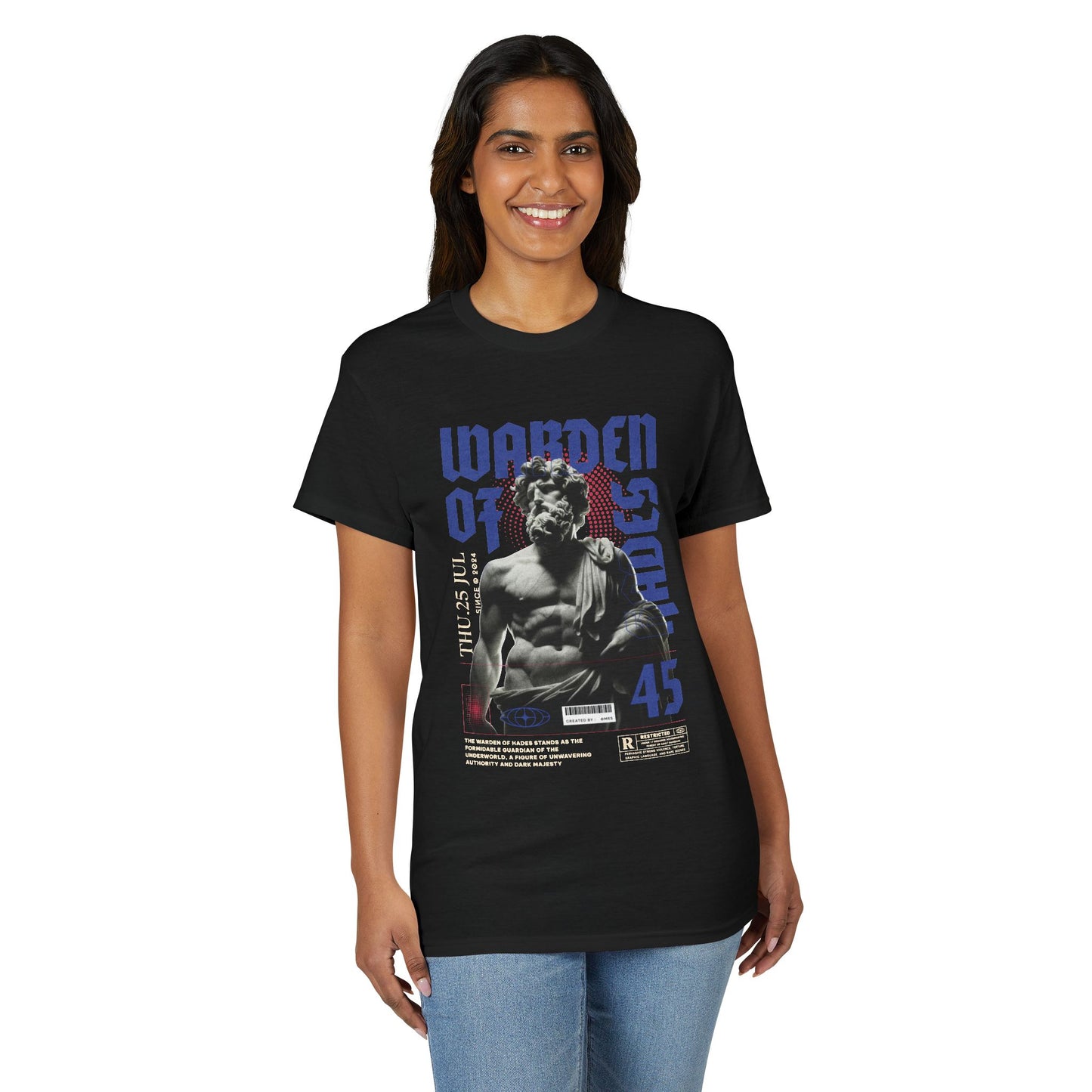 Warden of the Game Retro Athletic T-Shirt — Statue Muscle Graphic