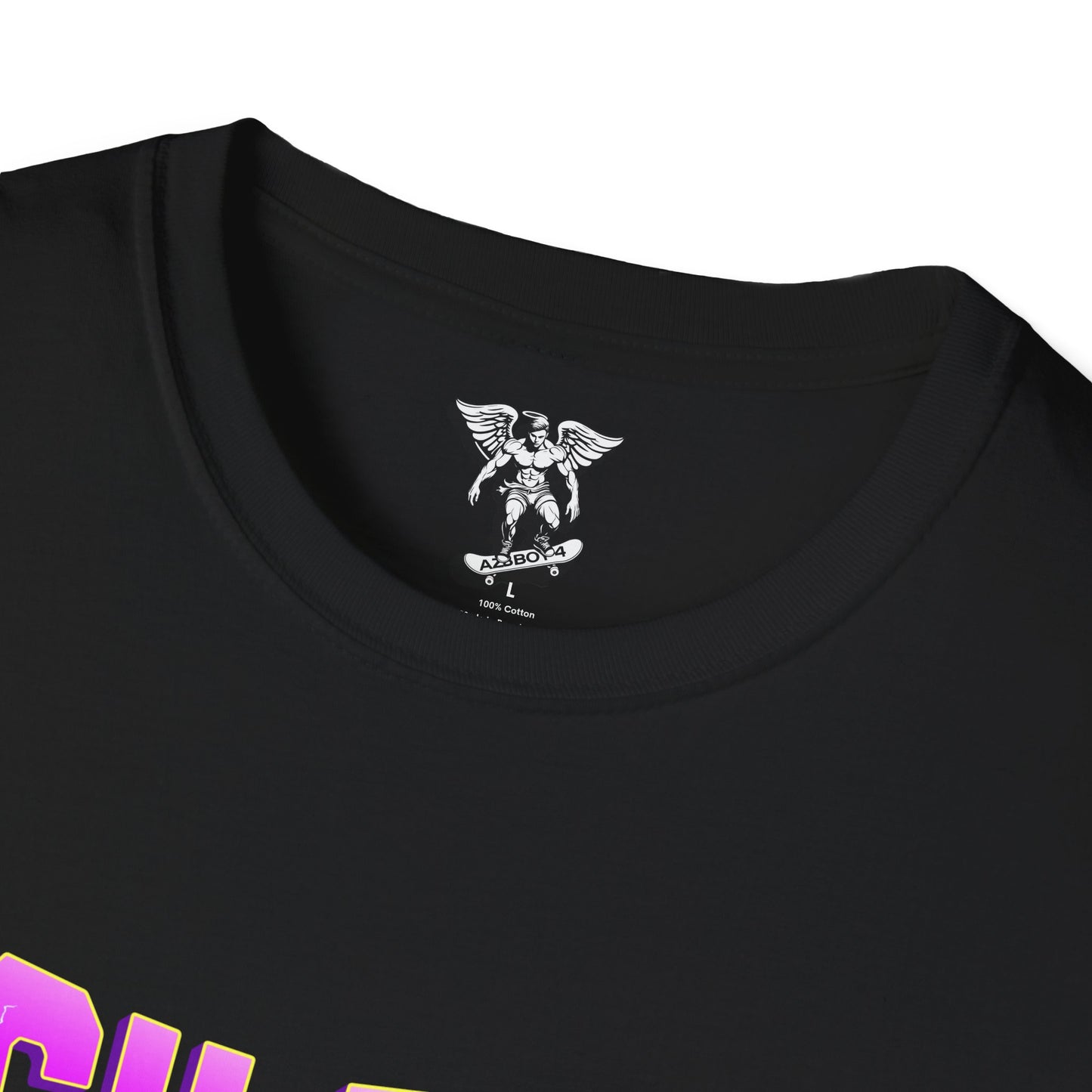 Neon Vintage 'Silent Beauty' Cat T-Shirt — Retro Neon Cat Face Tee