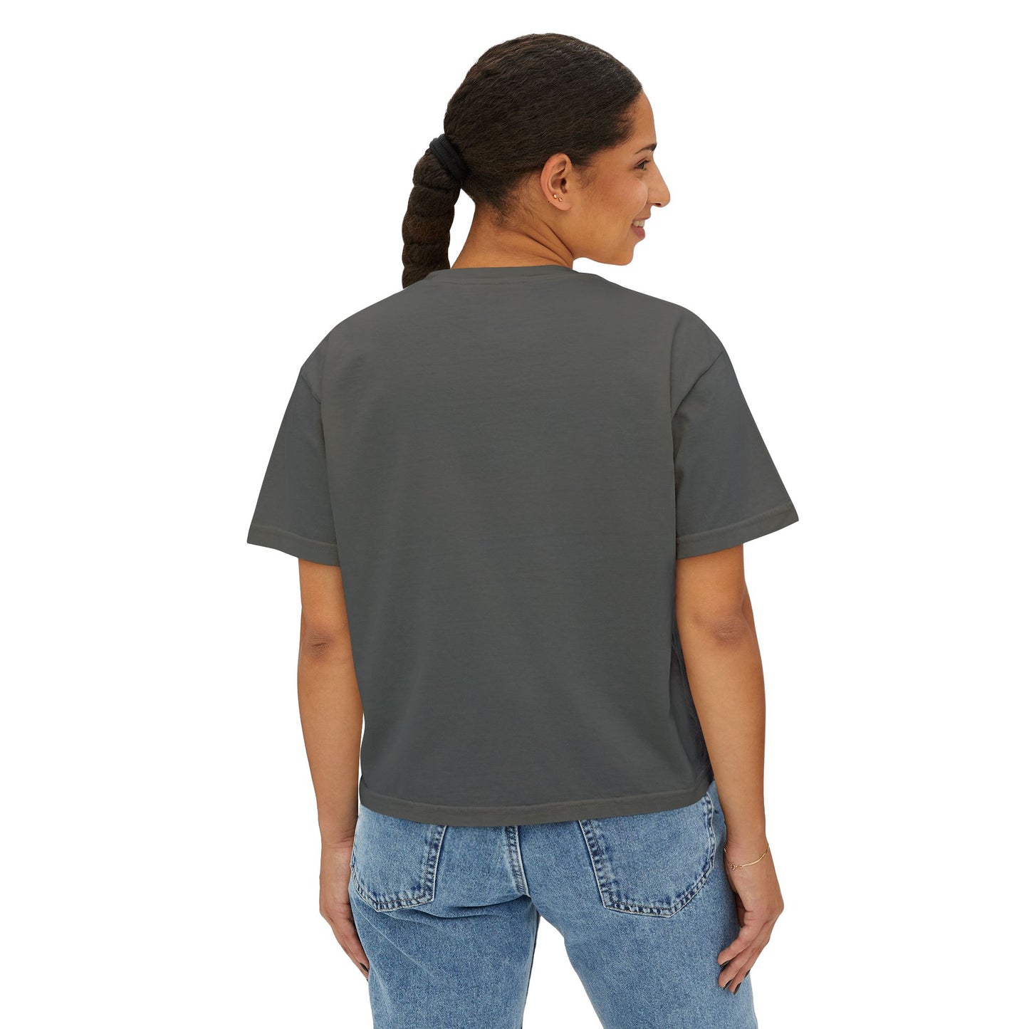 Artistic Floral Boxy Tee for Women, Casual Summer T-Shirt, Boho Top
