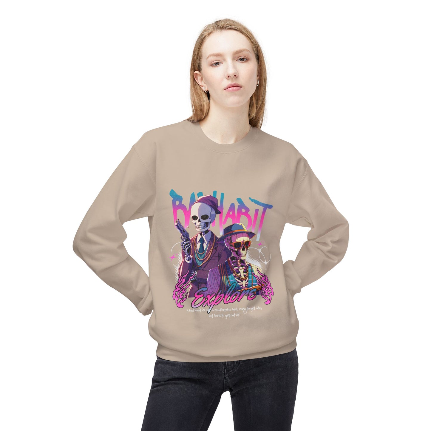 Graphic Hip-Hop Crewneck Sweatshirt