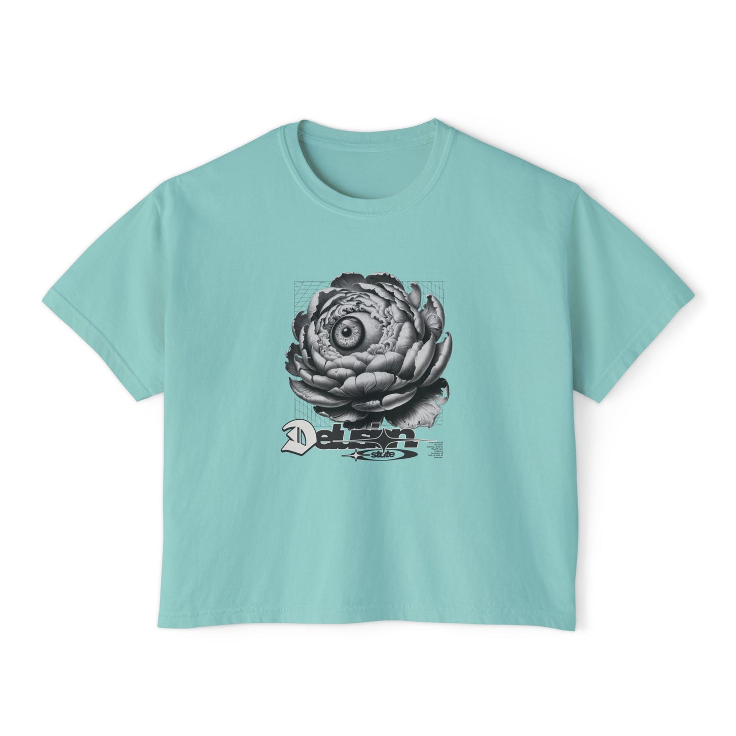 Artistic Floral Boxy Tee for Women, Casual Summer T-Shirt, Boho Top