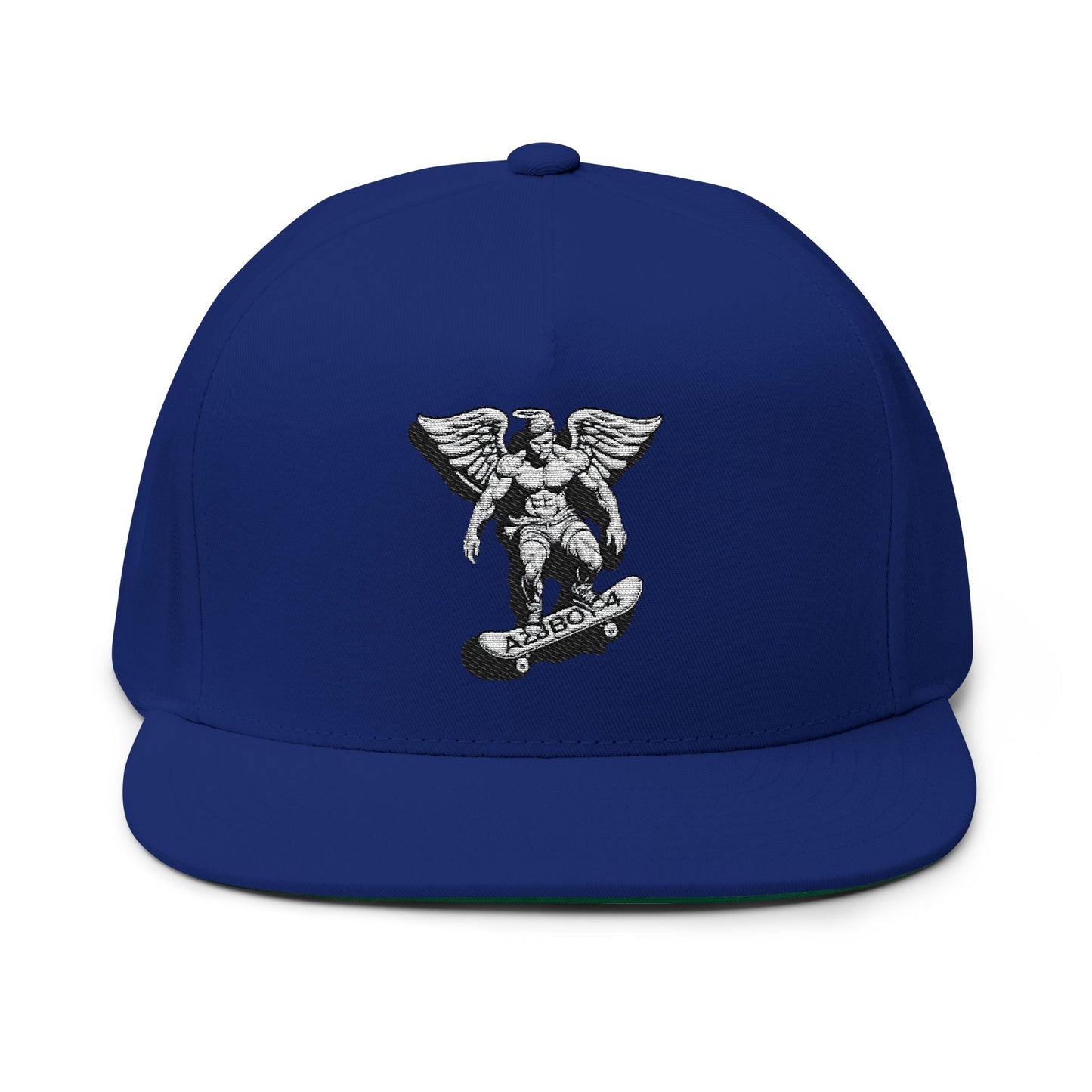 Skateboarding Flat Bill Cap (Embroidery) - AZBOY Angel Design, Snapback Hat for Skaters