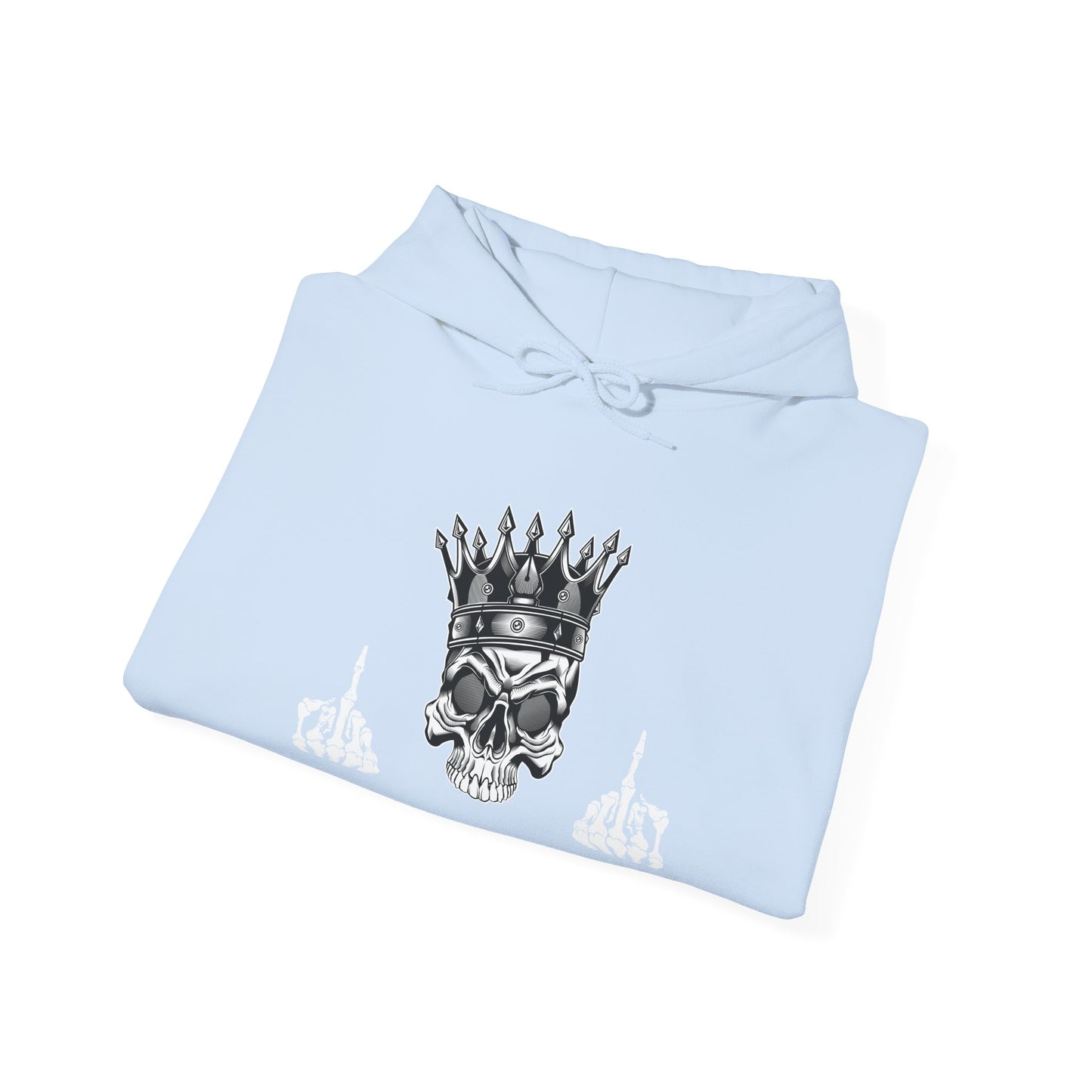 Edgy KING Skull Hoodie - Unisex Heavy Blend Sweatshirt for Statement Style, Streetwear, Festival Fashion