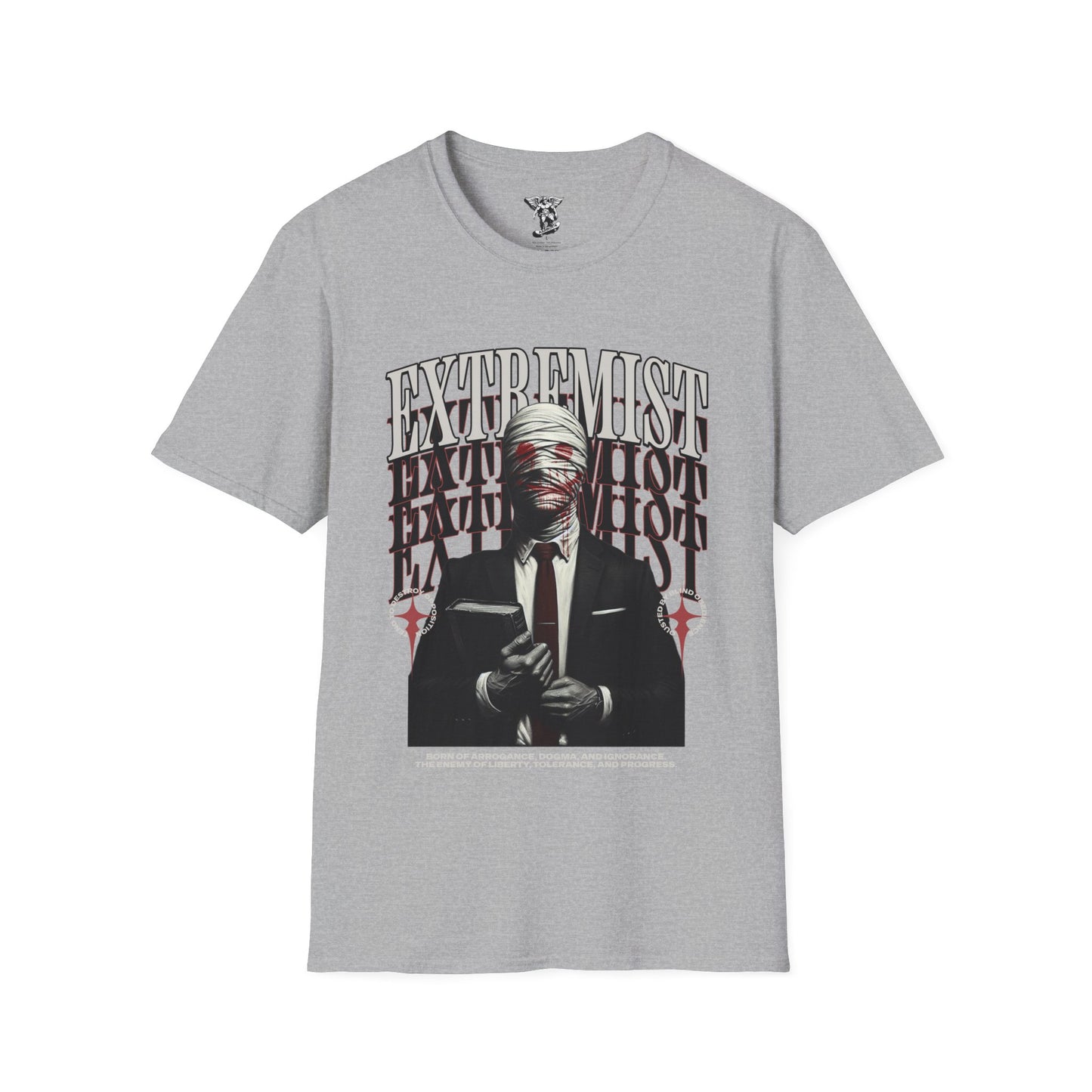Extremist Bandaged Face Suit T-Shirt — Graphic Tee