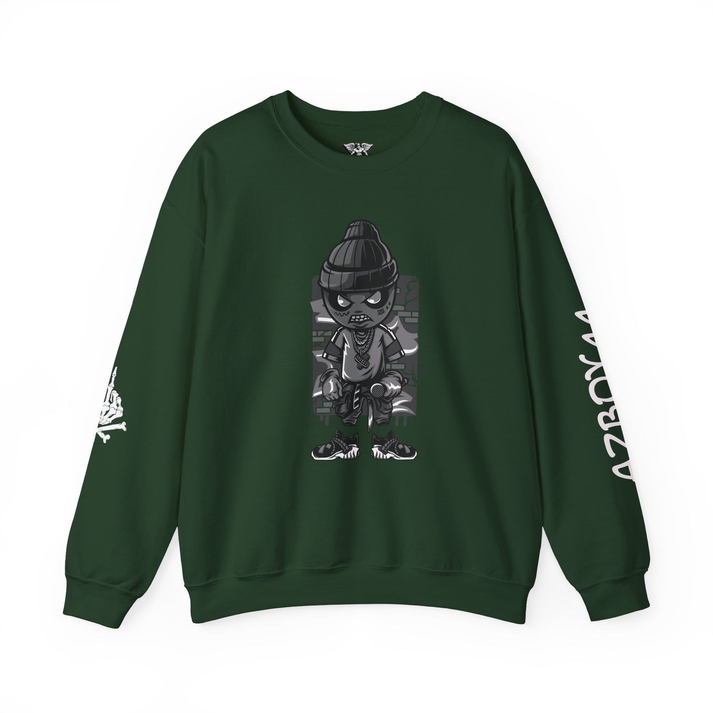 Edgy Graphic Crewneck Sweatshirt - Stylish Streetwear for Casual Look