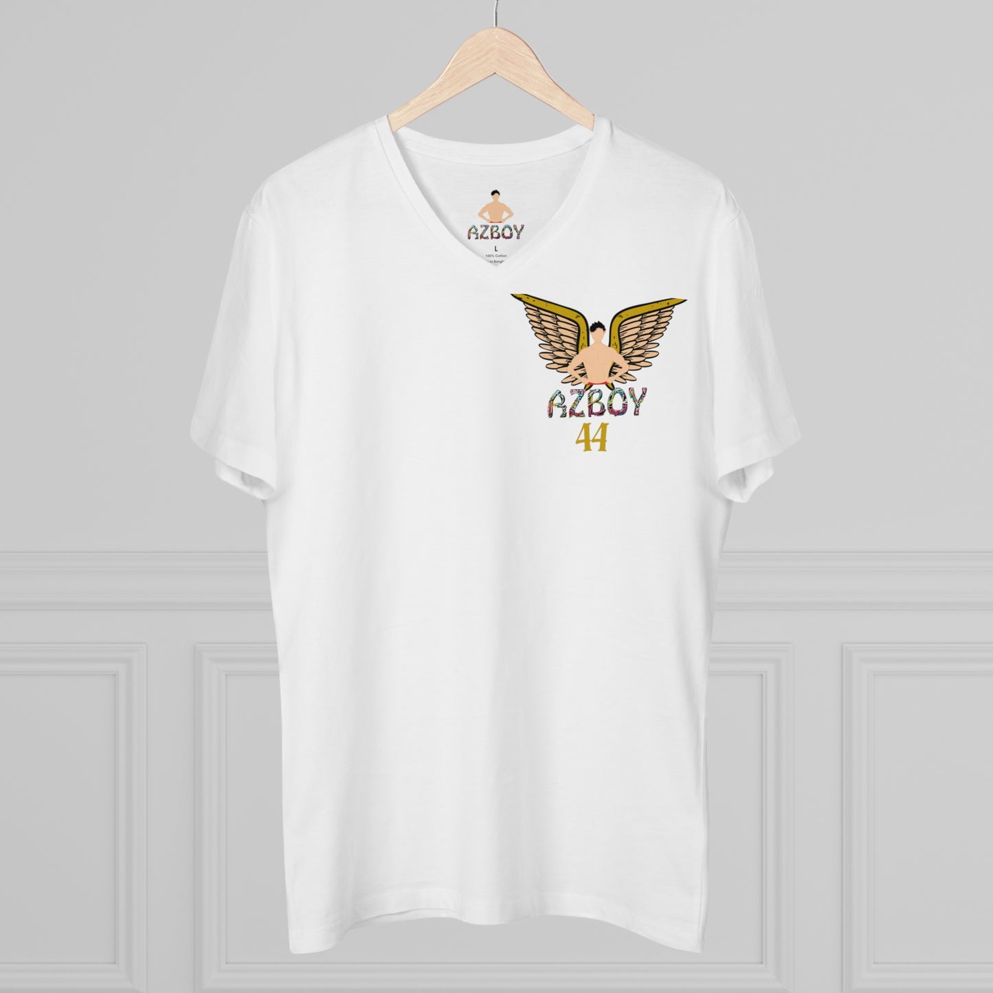 V-neck T-shirt AZBOY44 Angel Wings Men's Presenter