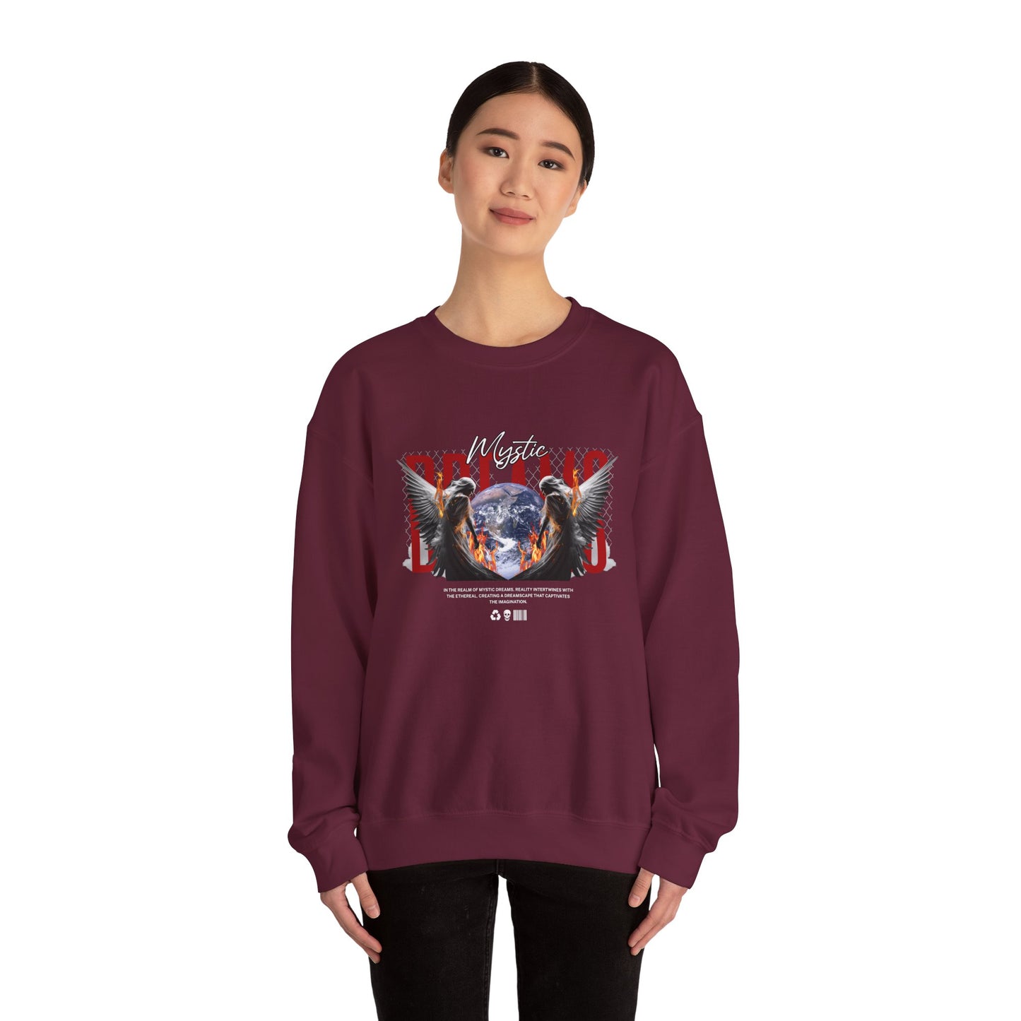 Mystic Eagles Crewneck Sweatshirt, Cozy Unisex Pullover, Gift for Nature Lovers, Fall Fashion, Casual Streetwear, Spiritual Art