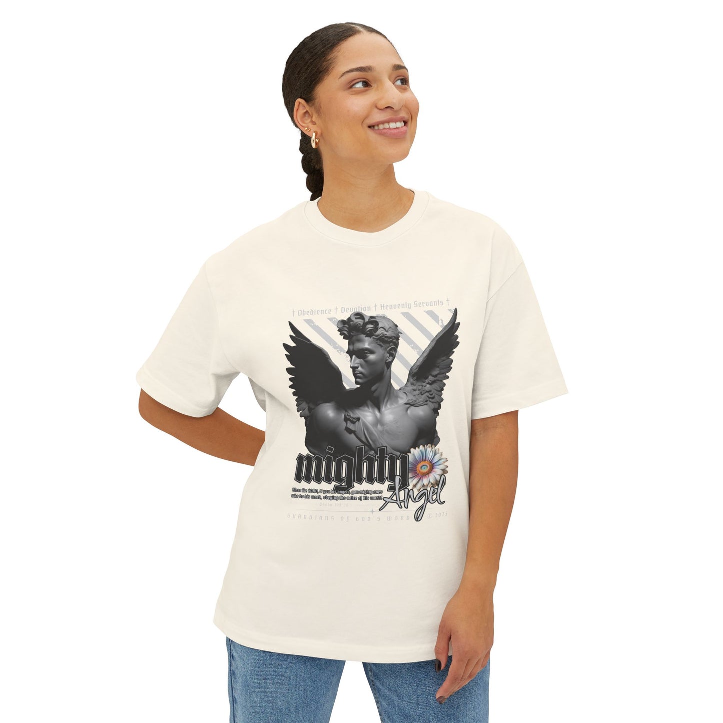 Angel Graphic Oversized Tee, Streetwear Shirt, Vintage Aesthetic Top, Gift for Art Lovers, Casual Summer Outfit, Unique Fashion Statement