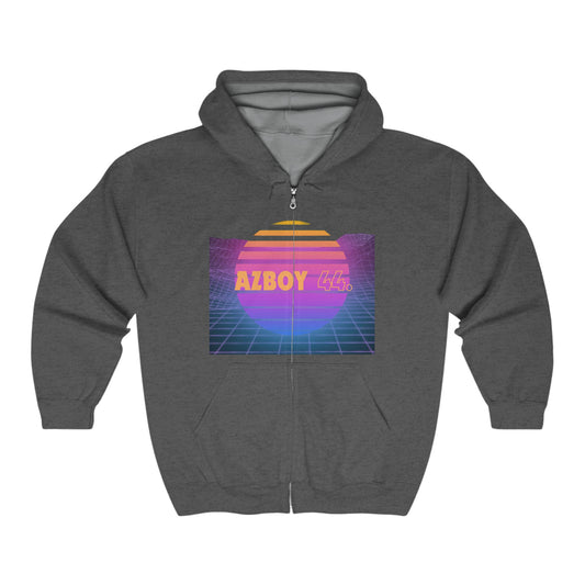 AZBOY44 Digital world ( Heavy Blend™ Full Zip Hooded Sweatshirt)