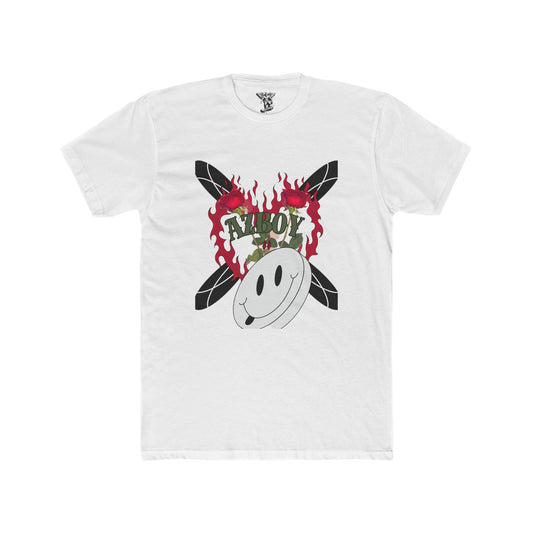 Cotton Tee - Flame Heart Happy Face Design AZBOY44