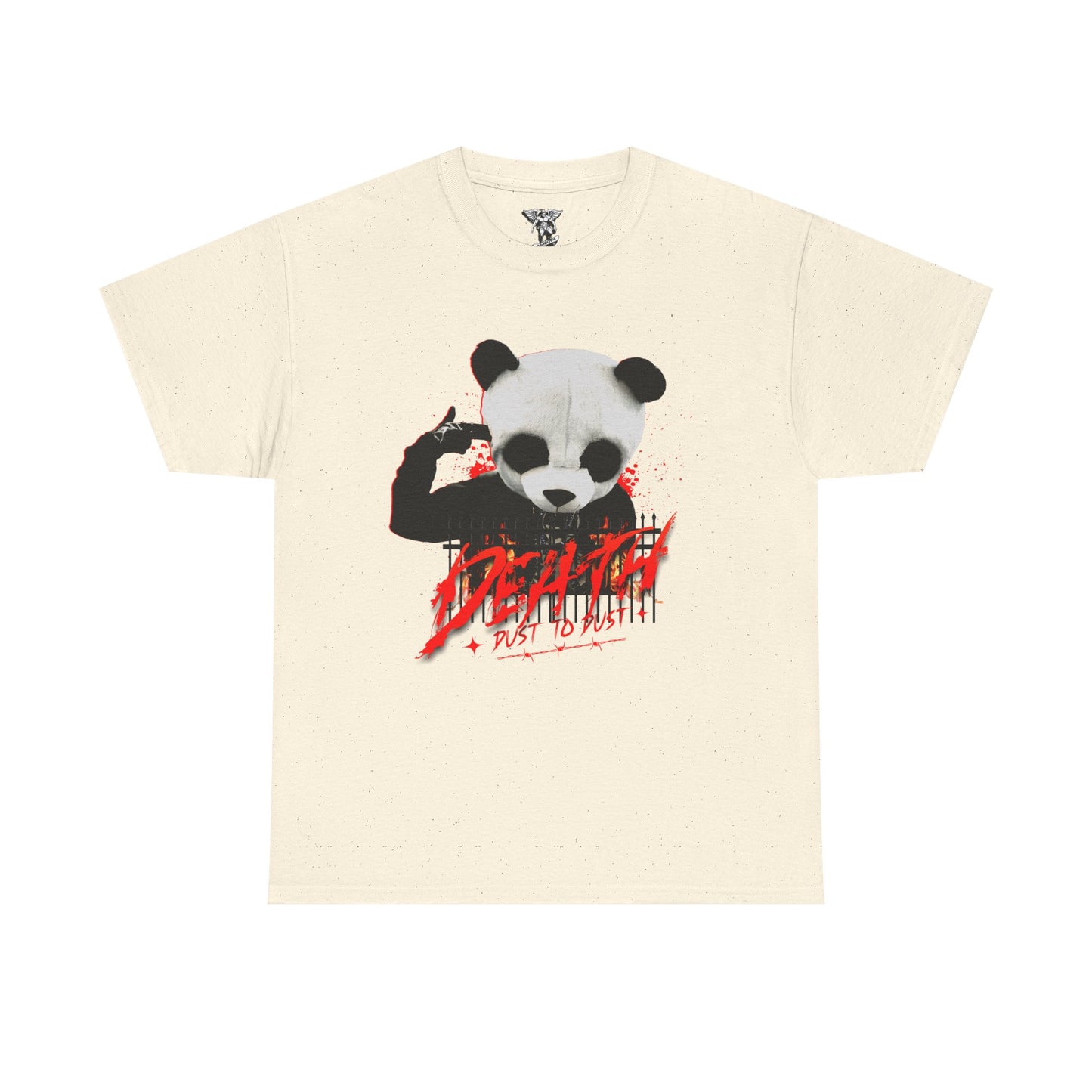 Panda Skull 'Death' Red Script T-Shirt