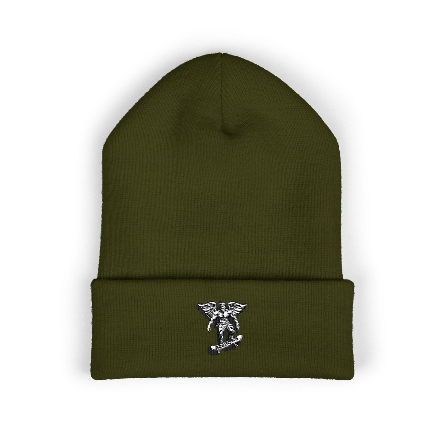 Azboy Embroidered Cuffed Beanie — Classic Knit Beanie
