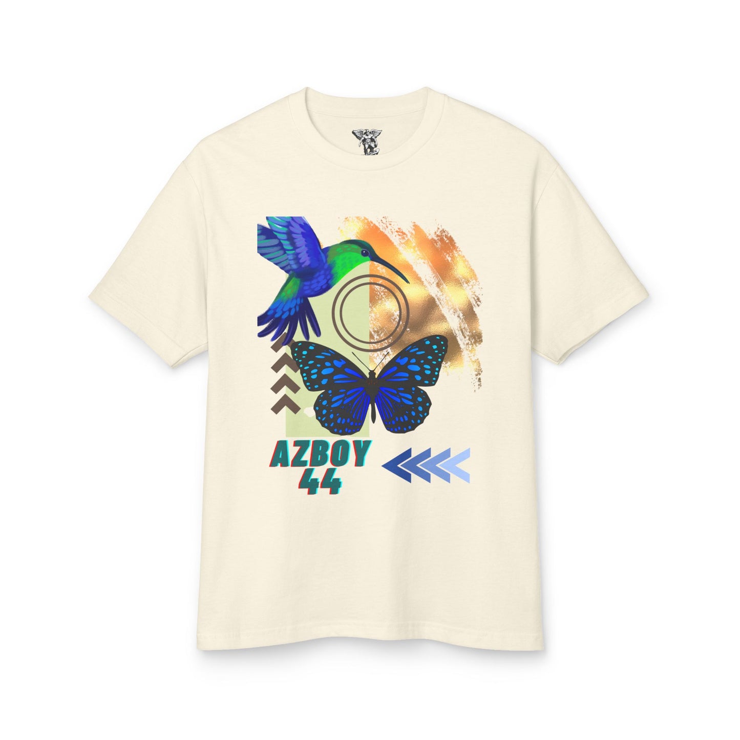 Hummingbird & Butterfly Tee — Artistic AZBOY 44 Unisex Cotton Shirt