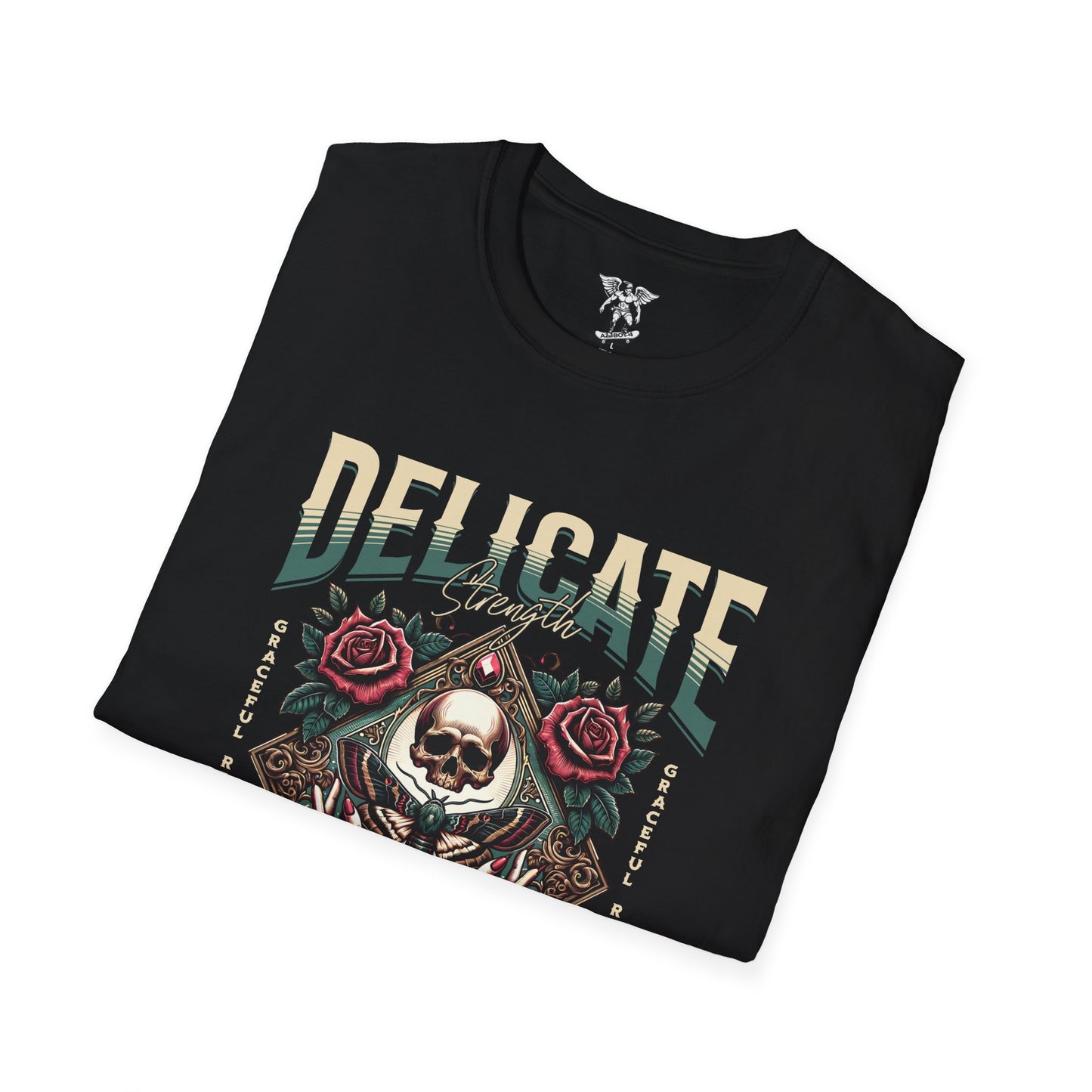 Delicate Skull & Rose Graphic Tee (Vintage Gothic 1981)