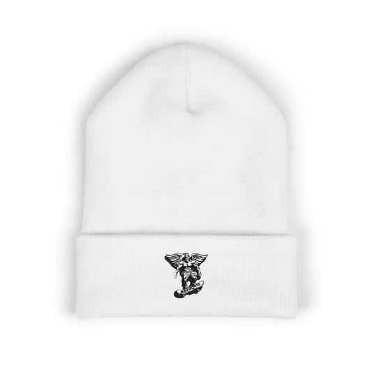 Azboy Embroidered Cuffed Beanie — Classic Knit Beanie