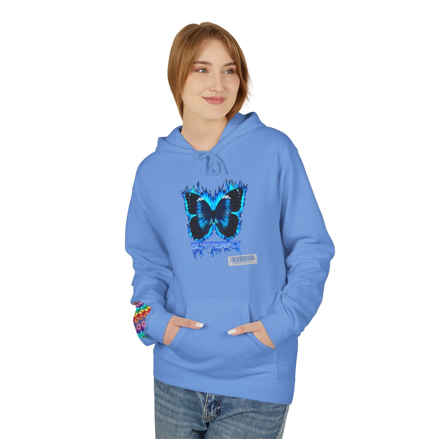 Butterfly Blue Artsy Fleece Hoodie